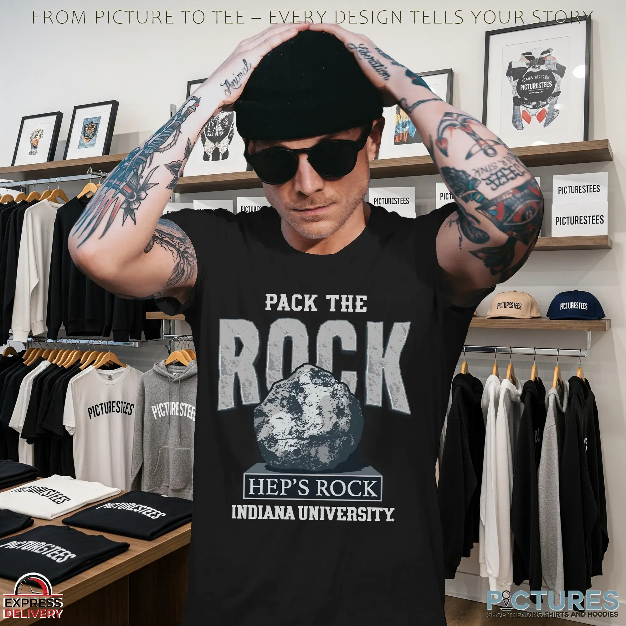 Indiana Hoosiers Football Pack the Rock Hep's Rock T Shirt