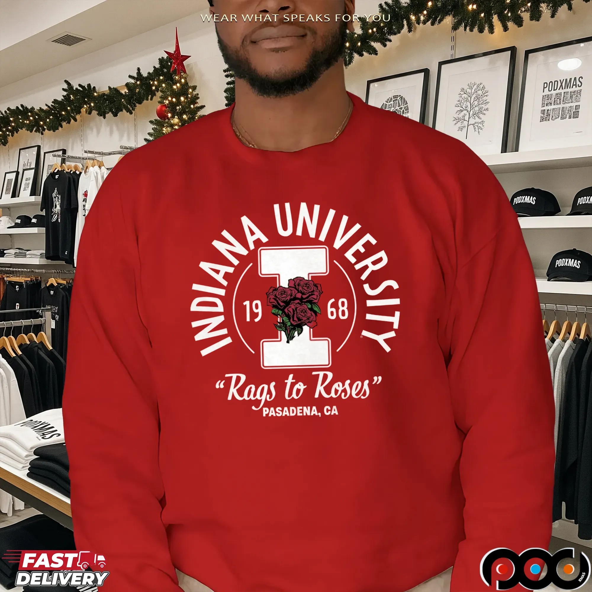 Indiana Hoosiers Rags to Roses Pasadena 1968 T Shirt 5 Indiana Hoosiers Rags to Roses Pasadena 1968 T Shirt