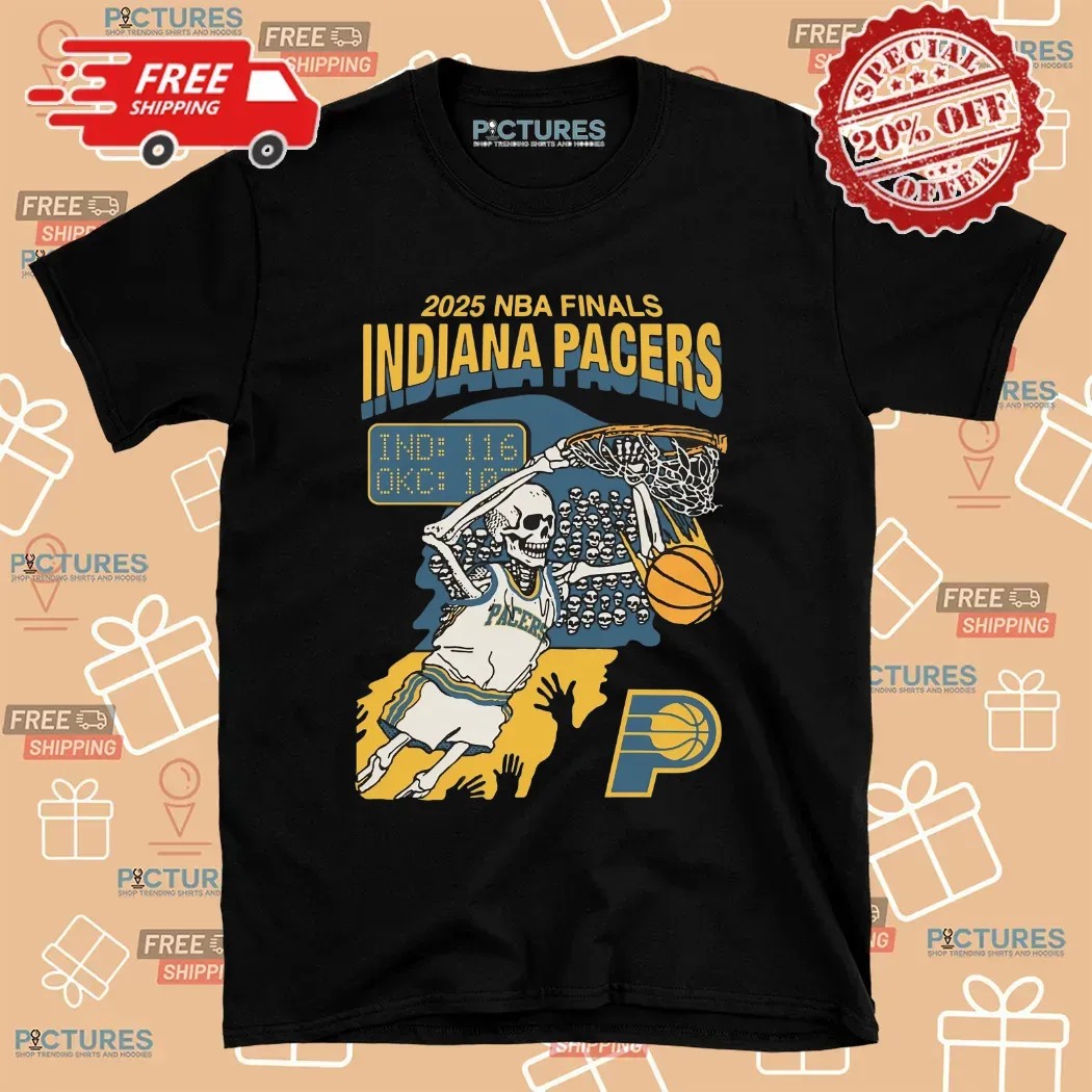 Indiana Pacers 2025 NBA Finals Skeleton Basketball T Shirt