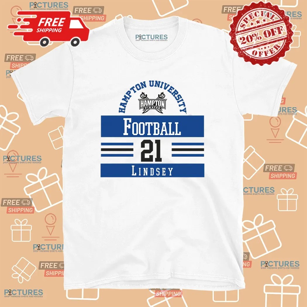 JaSean Lindsey Hampton Pirates NCAA Football T Shirt 8 JaSean Lindsey Hampton Pirates NCAA Football T Shirt
