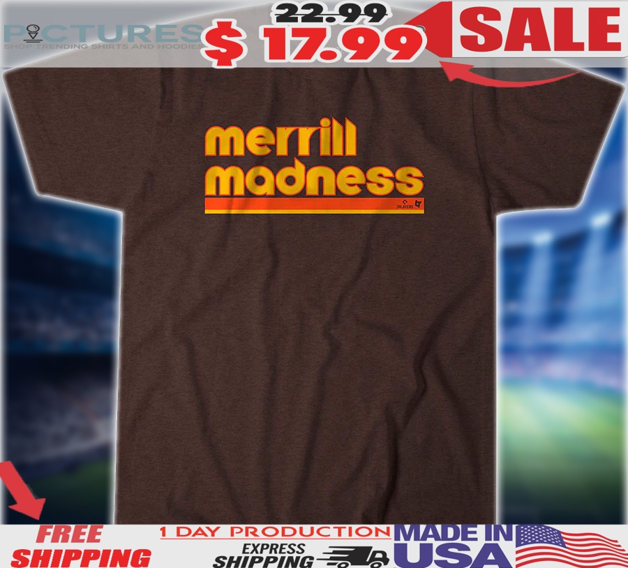 Jackson Merrill San Diego Padres Merrill Madness  MLB Retro Text Shirt