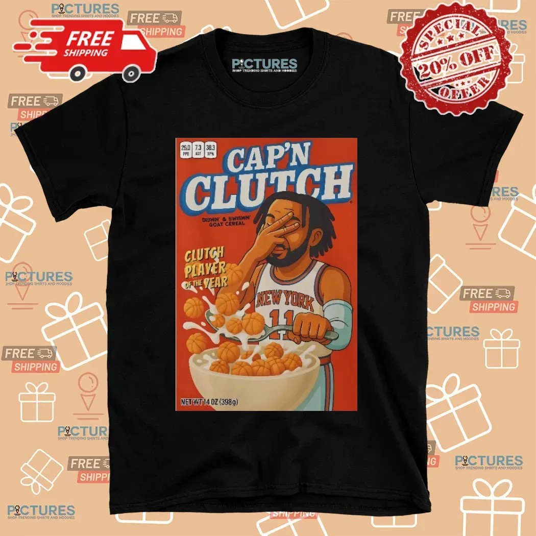 Jalen Brunson Knicks Captain Cap'n Clutch Player Of The Year T Shirt