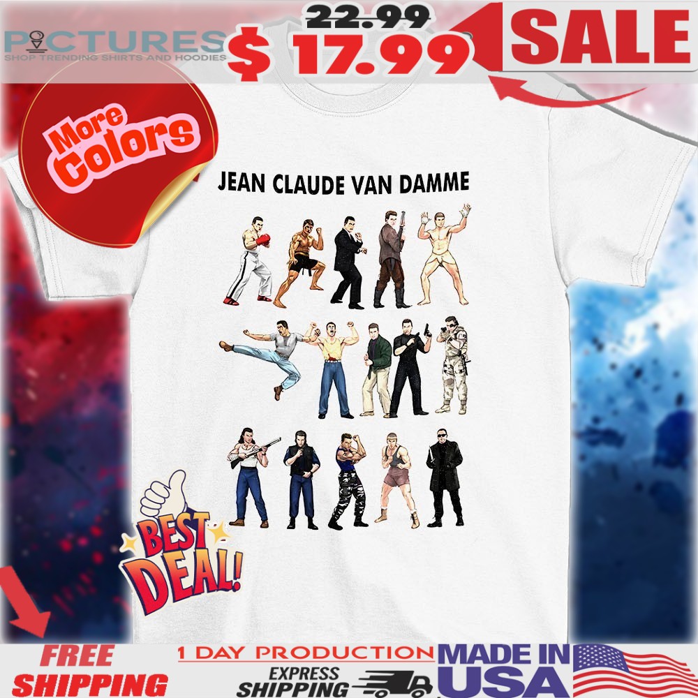 Jean claude van damme poses shirt