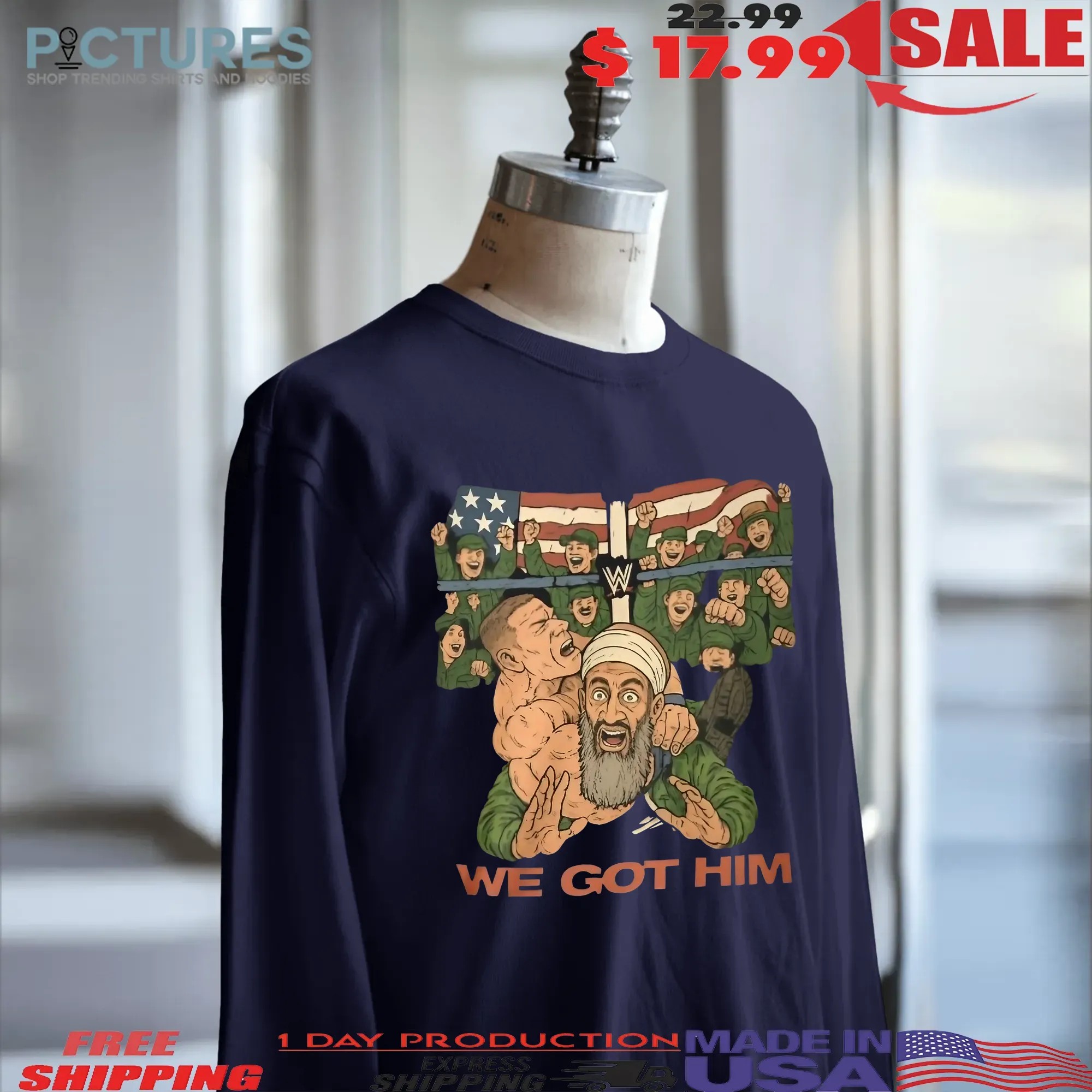 John Cena Vs Bin Laden WWE We Got Him T Shirt