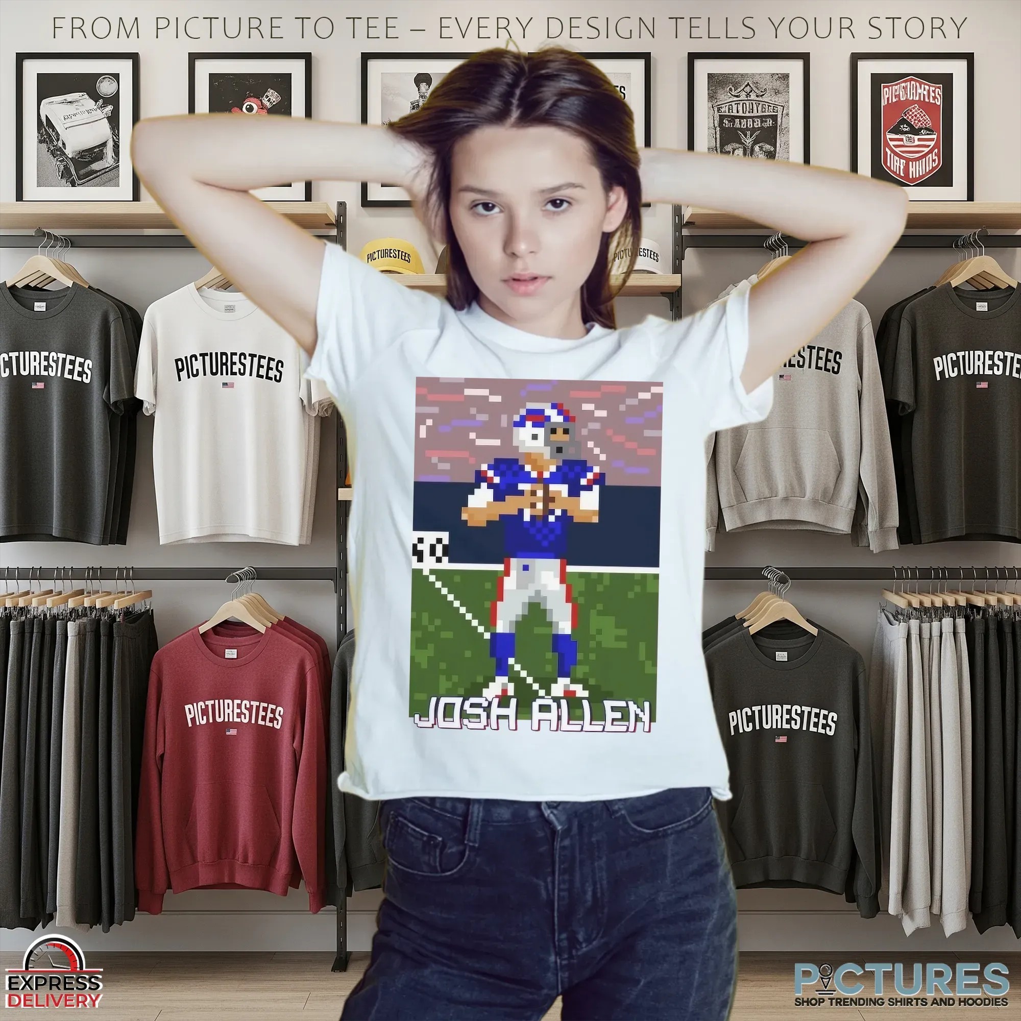 Josh Allen Game Pixel Art T Shirt