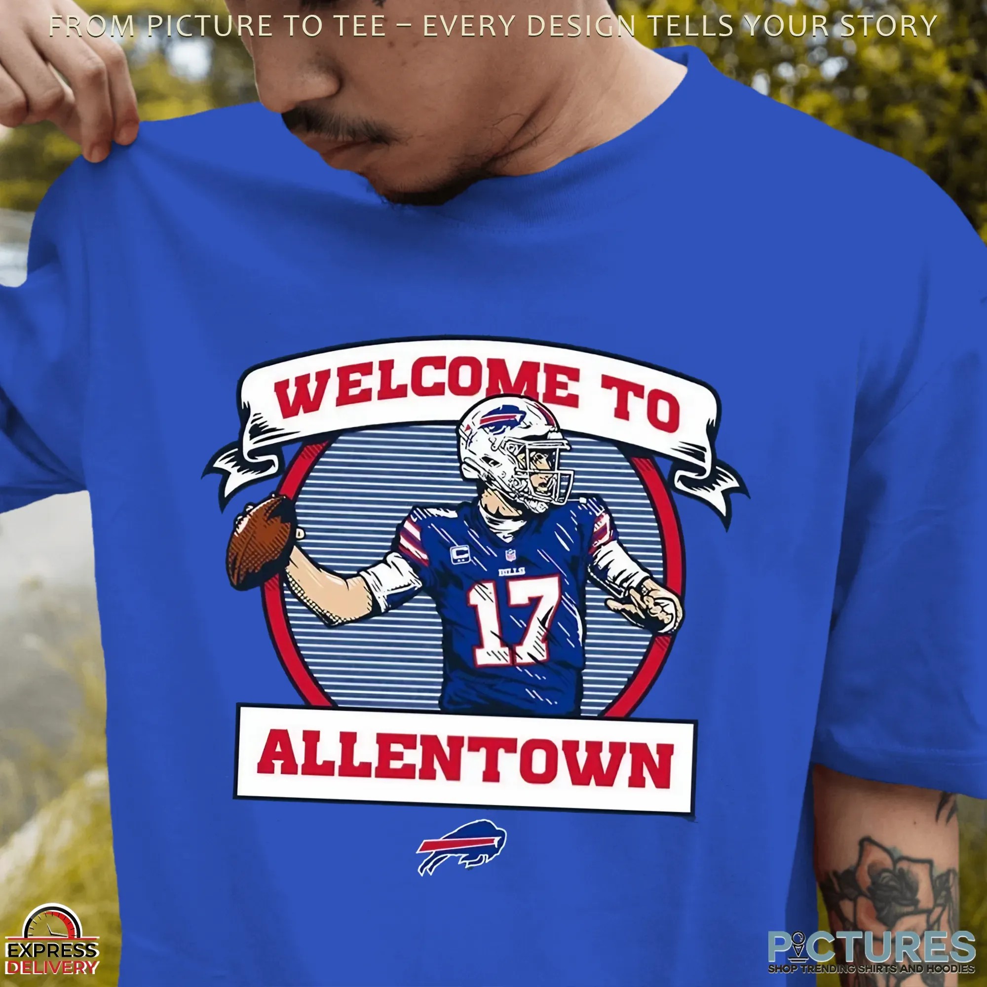 Josh Allen Red Buffalo Bills Welcome to Allentown T Shirt