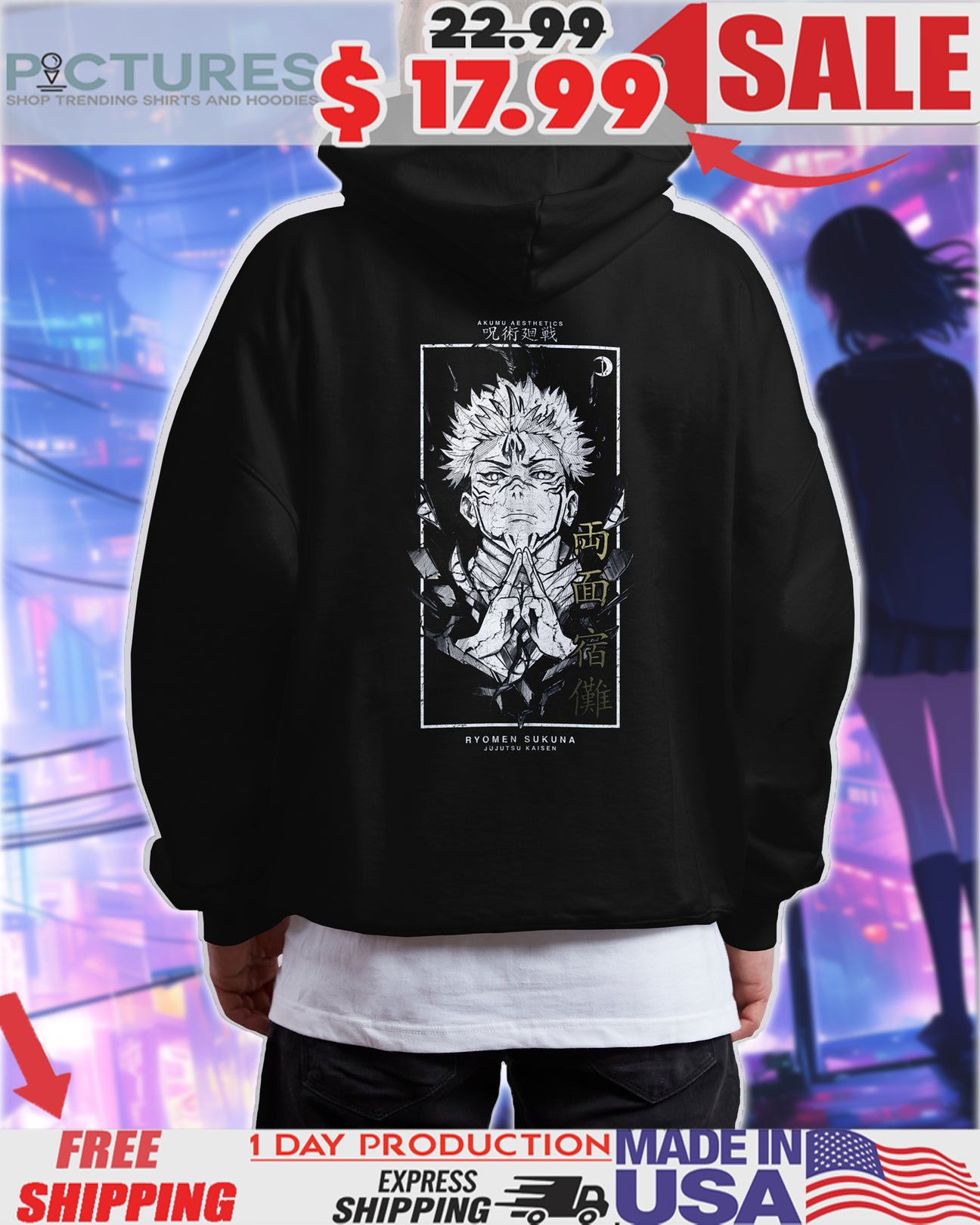 Jujutsu Kaisen Sukuna Ryomen Sukuna Dark Anime Shirt