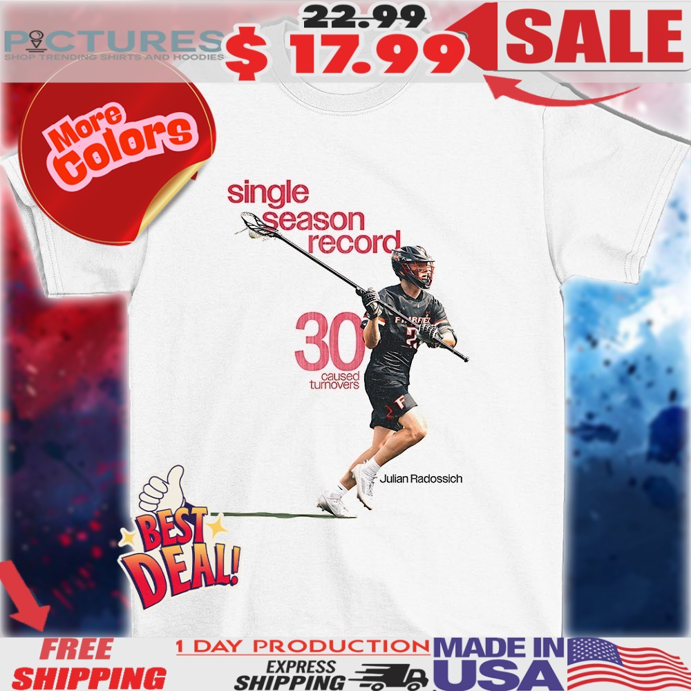 Julian Radossich single season record 30 caused turnovers shirt