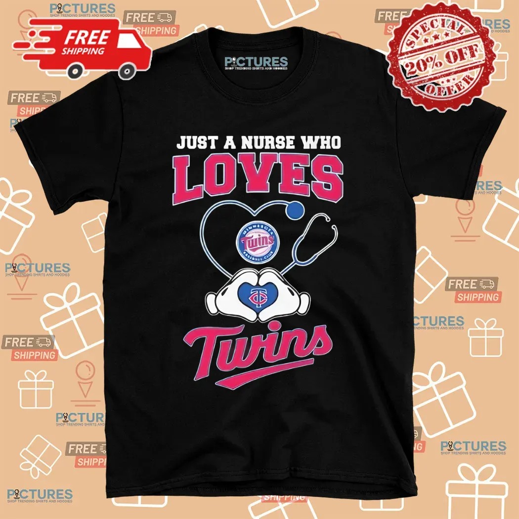 Just A Nurse Who Loves Twins Heart Hands Shirt