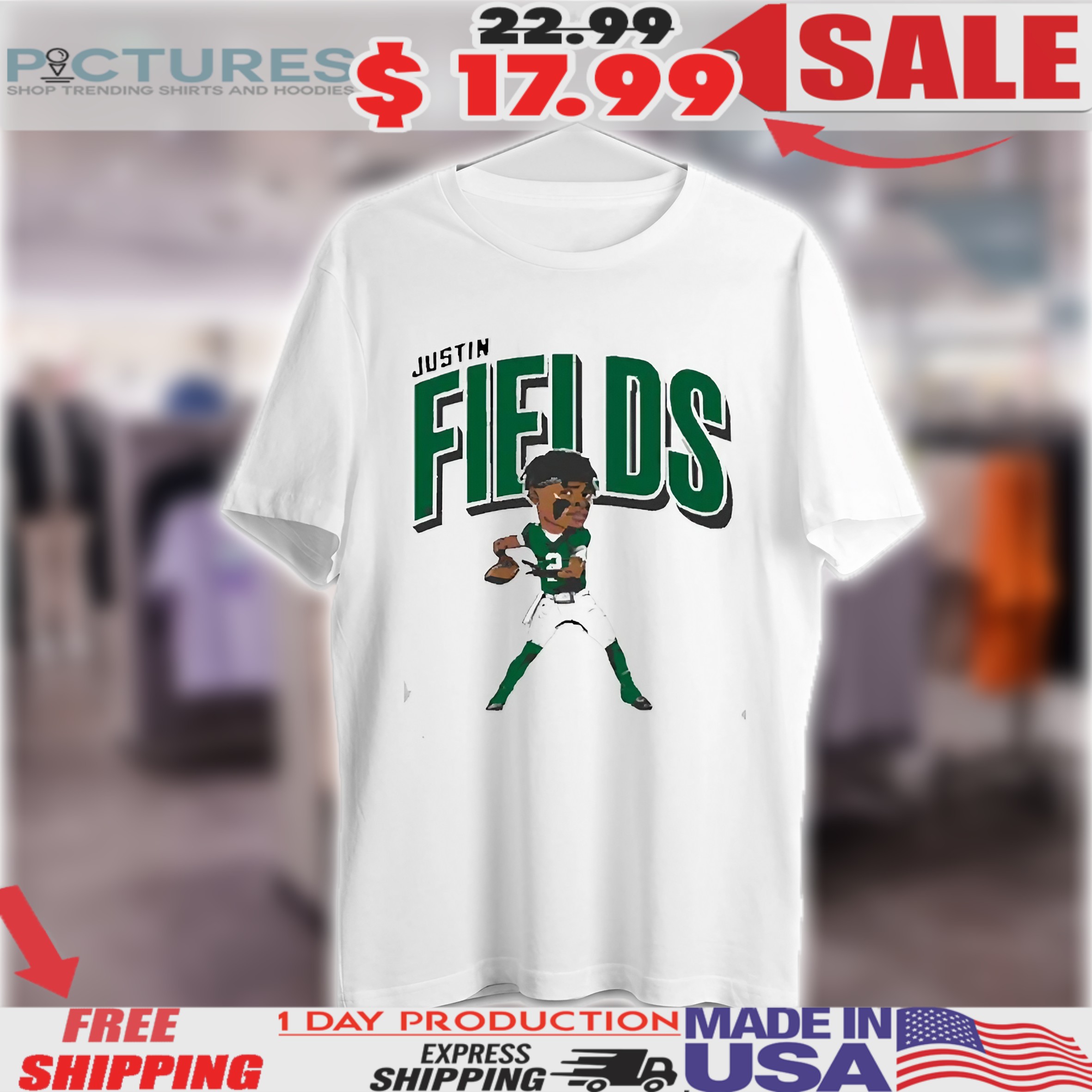 Justin Fields Caricature Nfl Players Cartoon 2025 Shirt