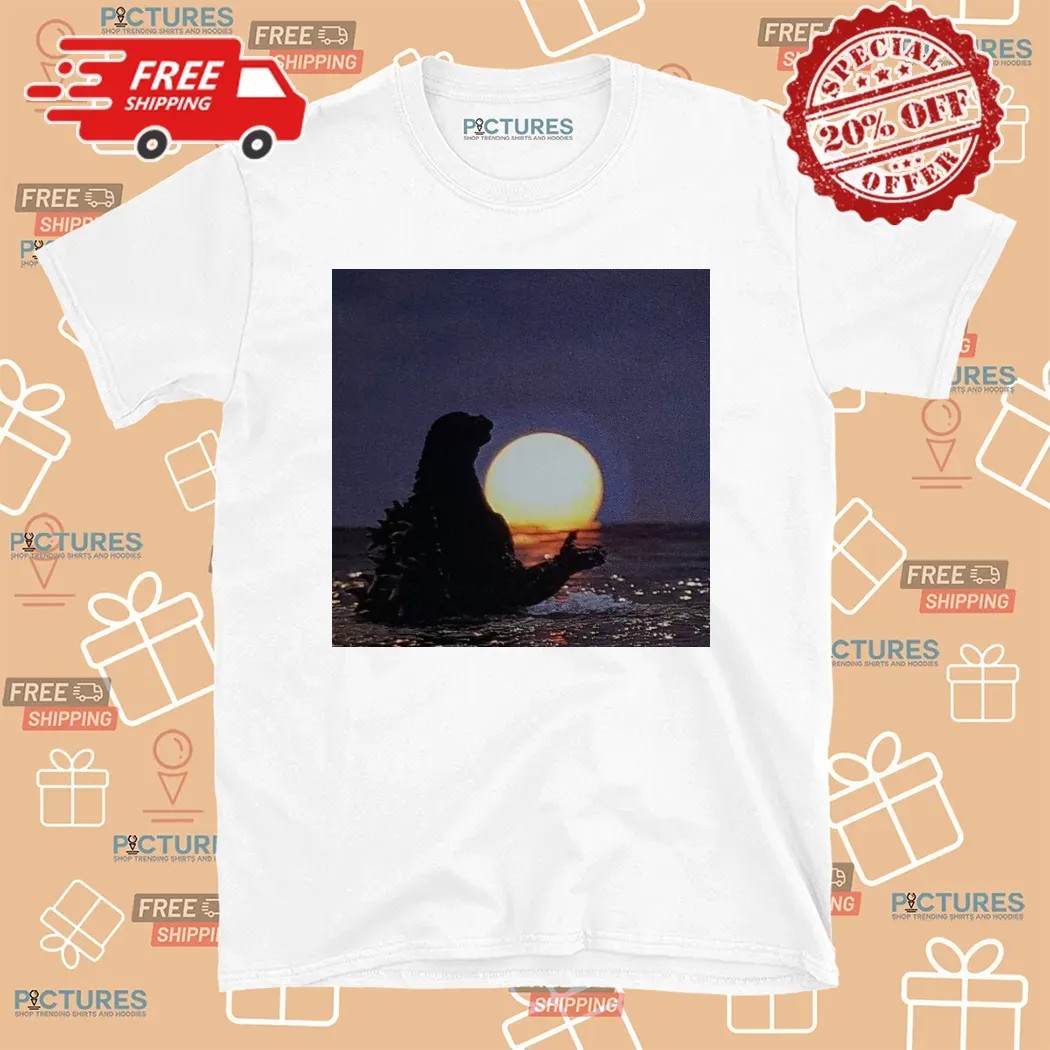 Kaiju Godzilla Sunset Ocean Silhouette T Shirt