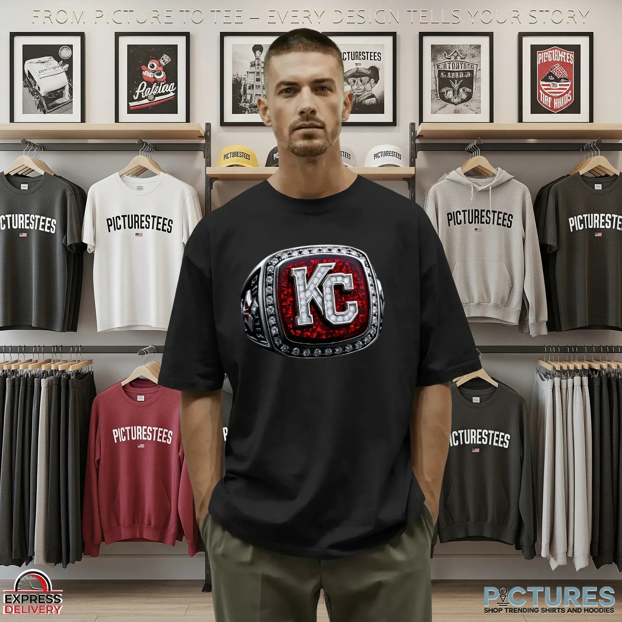 Kansas City Chiefs KC Ring T Shirt 9 Kansas City Chiefs KC Ring T Shirt