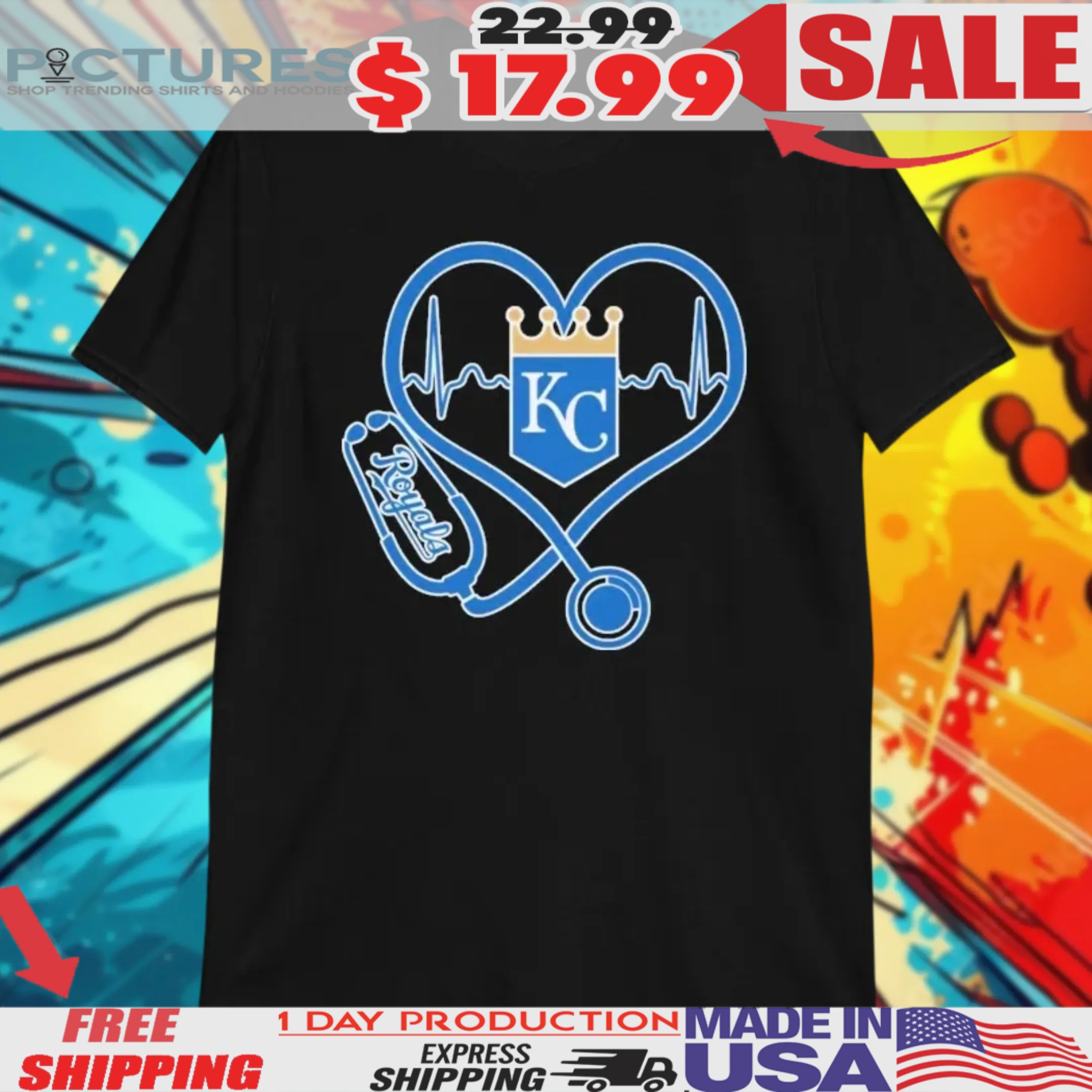 Kansas City Royals Caring Hearts Nurses Shirt