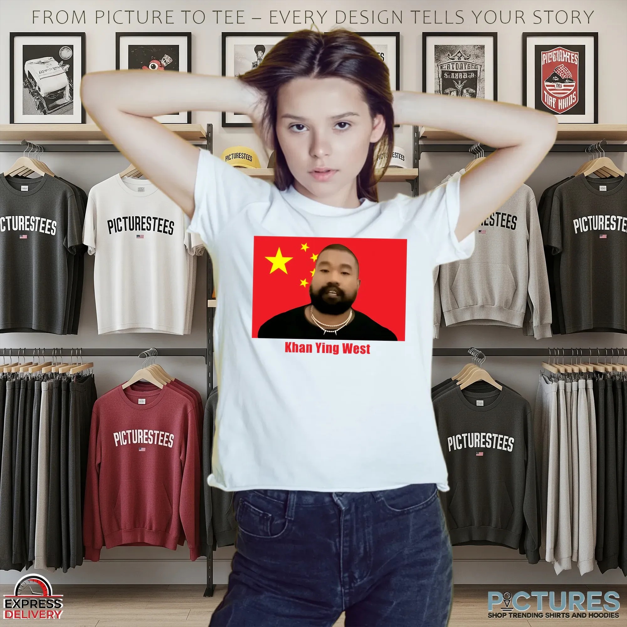 Khan Ying West China Flag Meme T Shirt