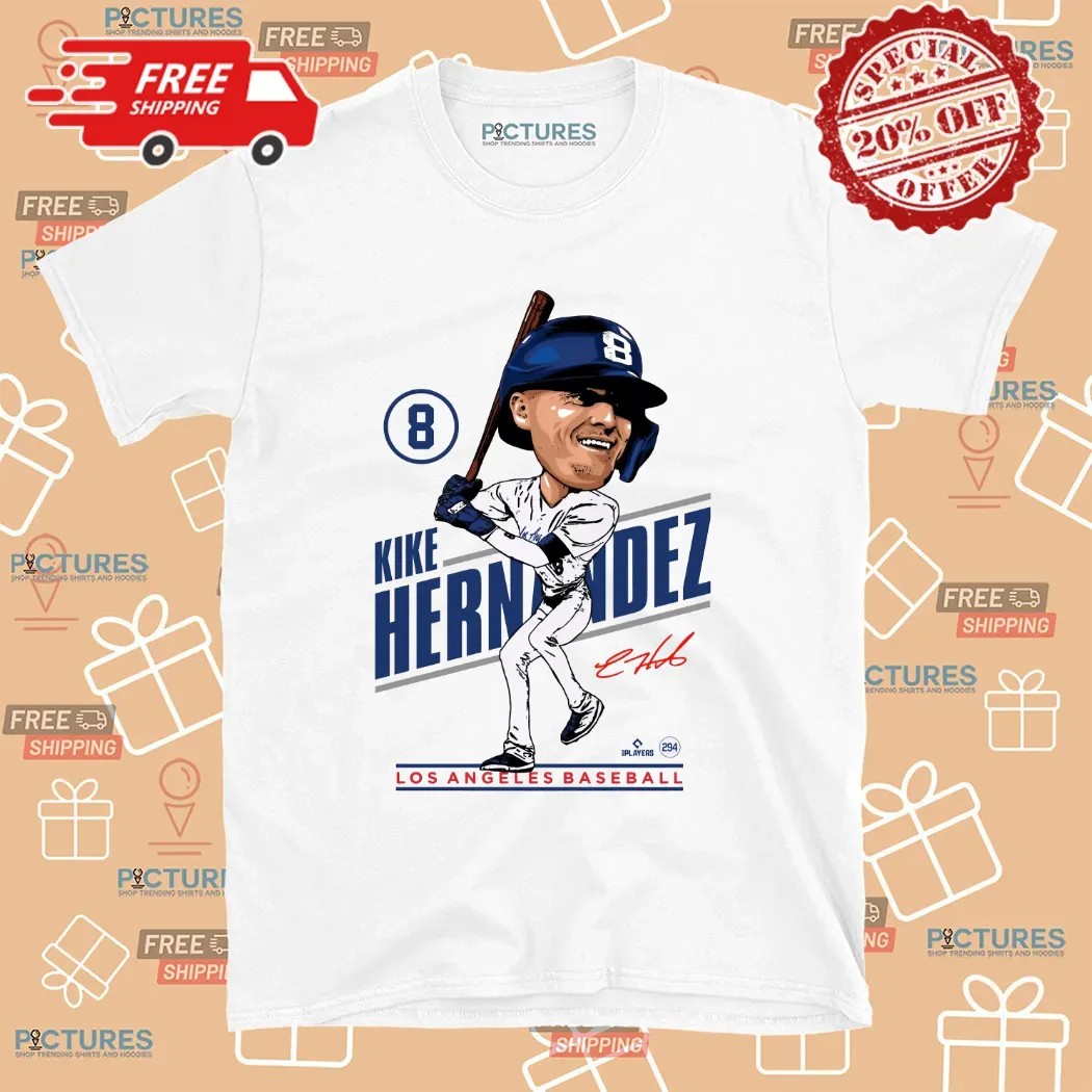 Kike Hernandez Los Angeles Dodgers Caricature Signature T Shirt