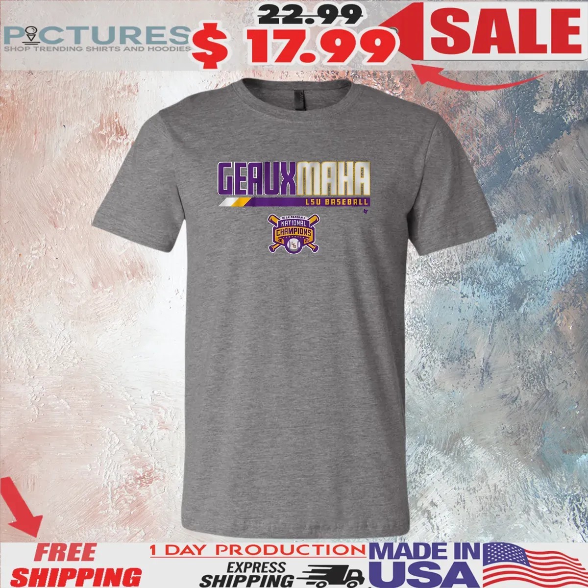 LSU Tiger Baseball Geauxmaha 2025 National Champions T Shirt