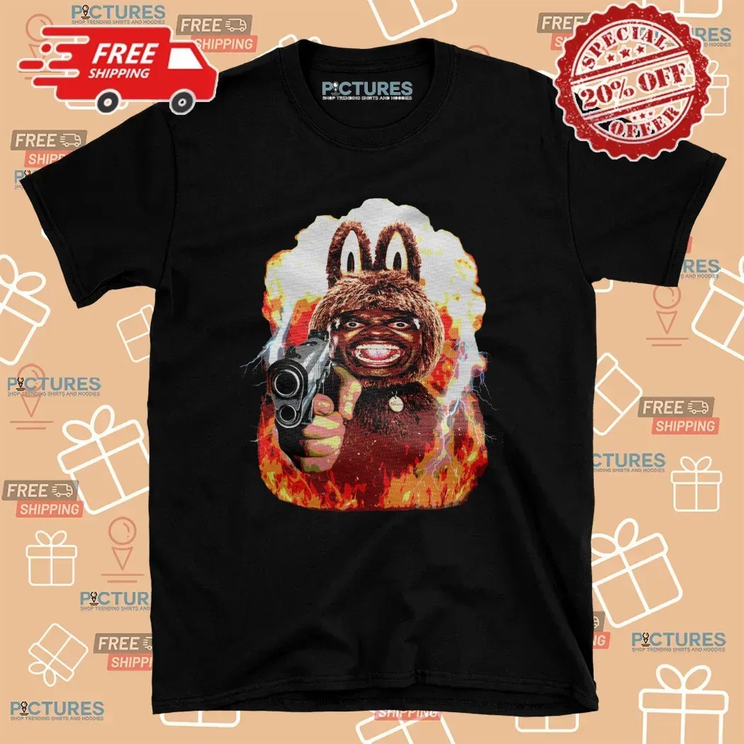 Laboomboom Labubu Lighting Flame Meme Graphic T Shirt