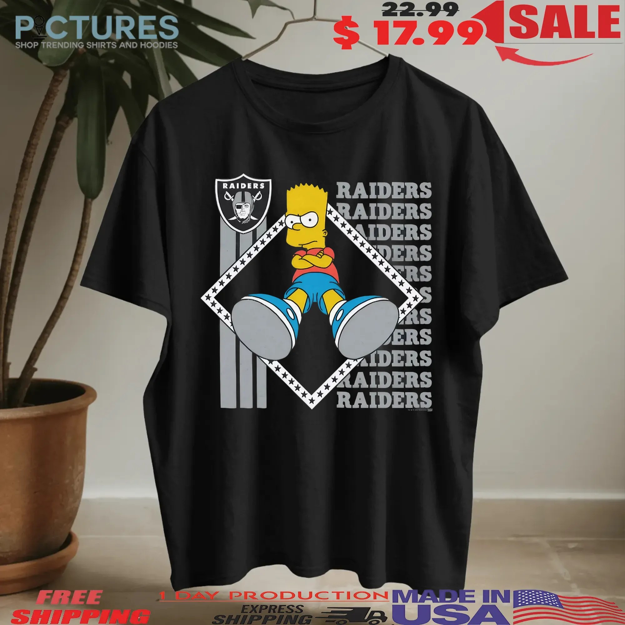 Las Vegas Raiders Football The Simpsons Mashup T Shirt