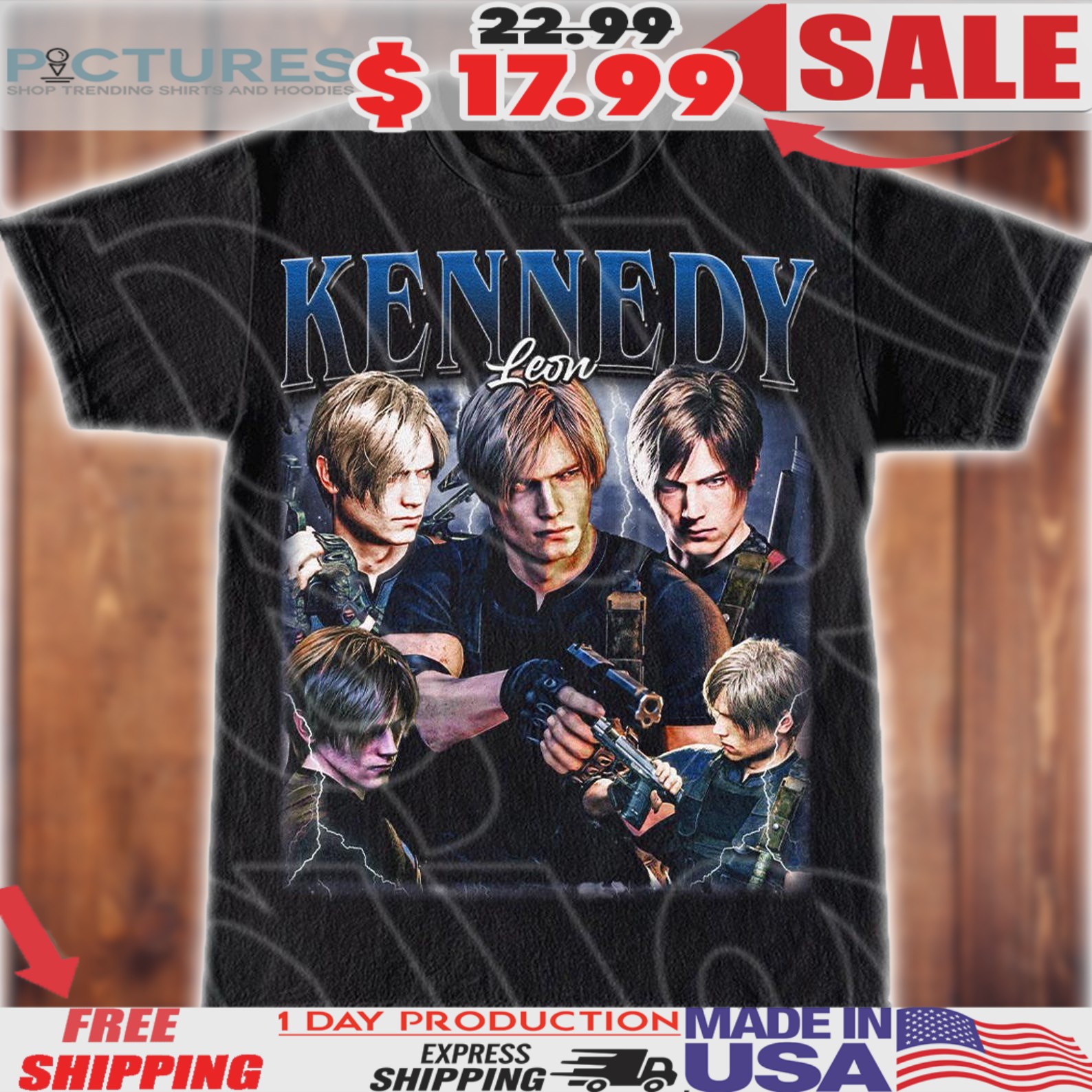 Leon Kennedy Vintage Bootleg Style Streetwear Shirt