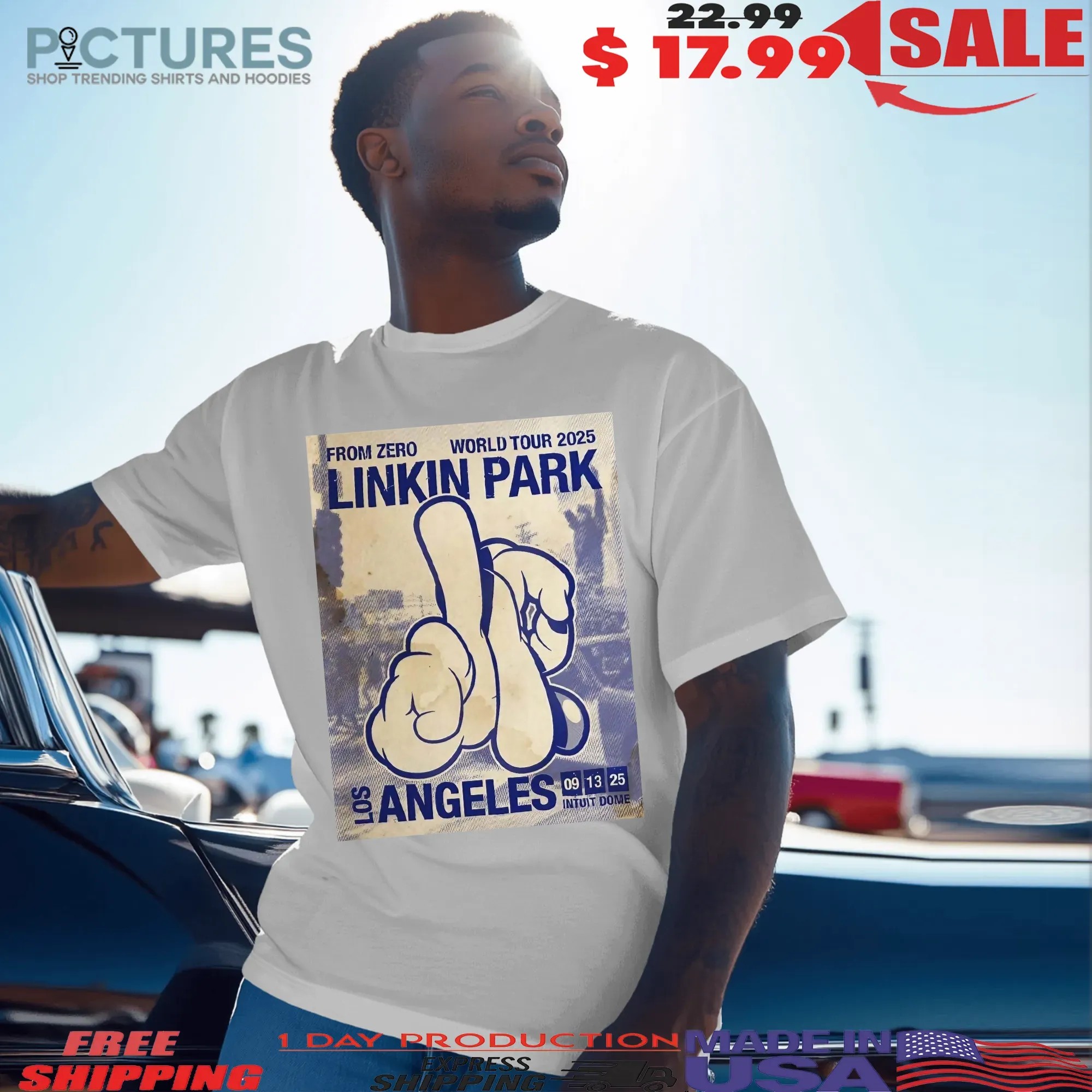 Linkin Park From Zero World Tour 2025 Los Angeles Event At Intuit Dome On September 13 2025 LA Hand Sign Artist OG SLICK Poster T Shirt
