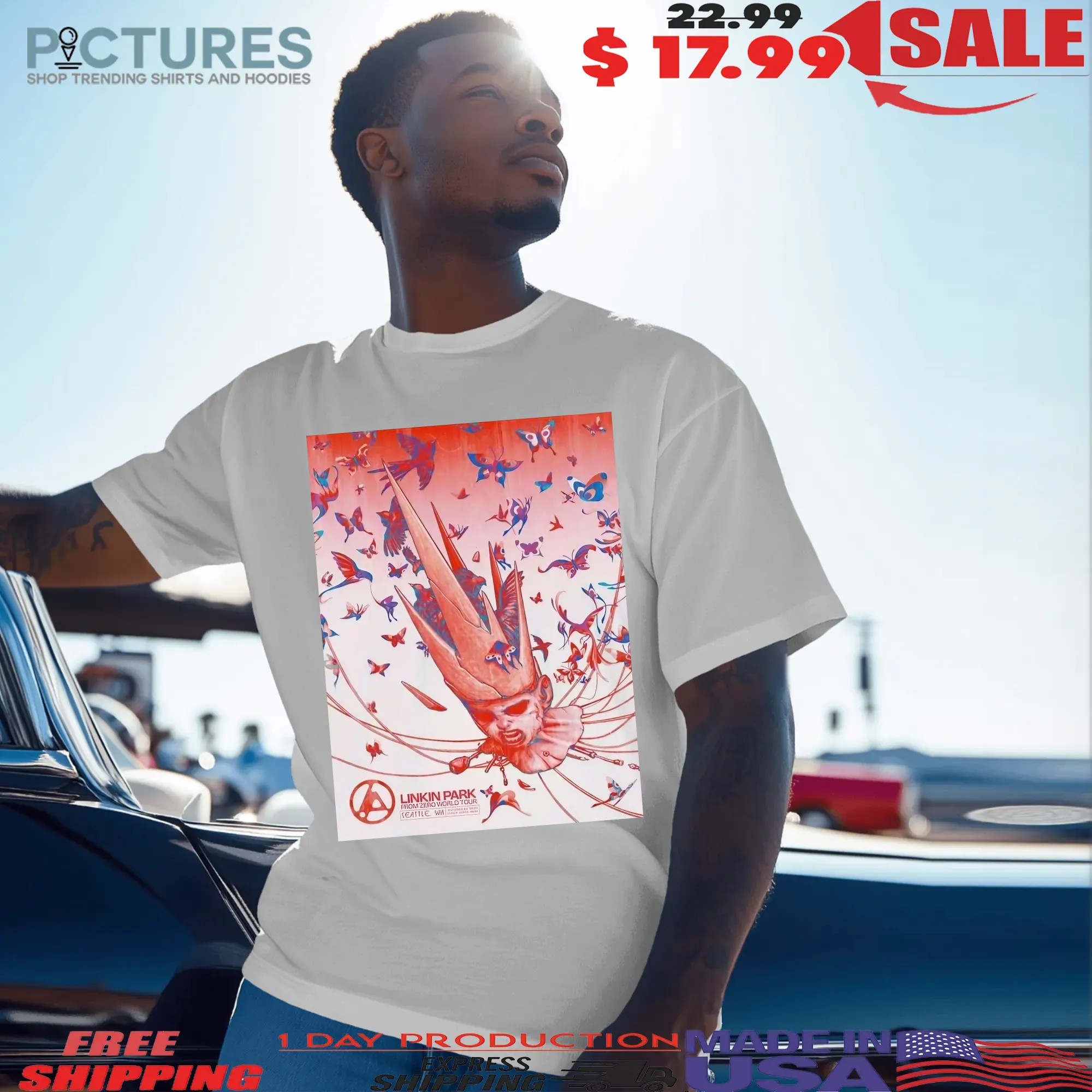 Linkin Park From Zero World Tour 2025 Seattle Washington Event Poster At Climate Pledge Arena On September 24 2025 Graphic T Shirt