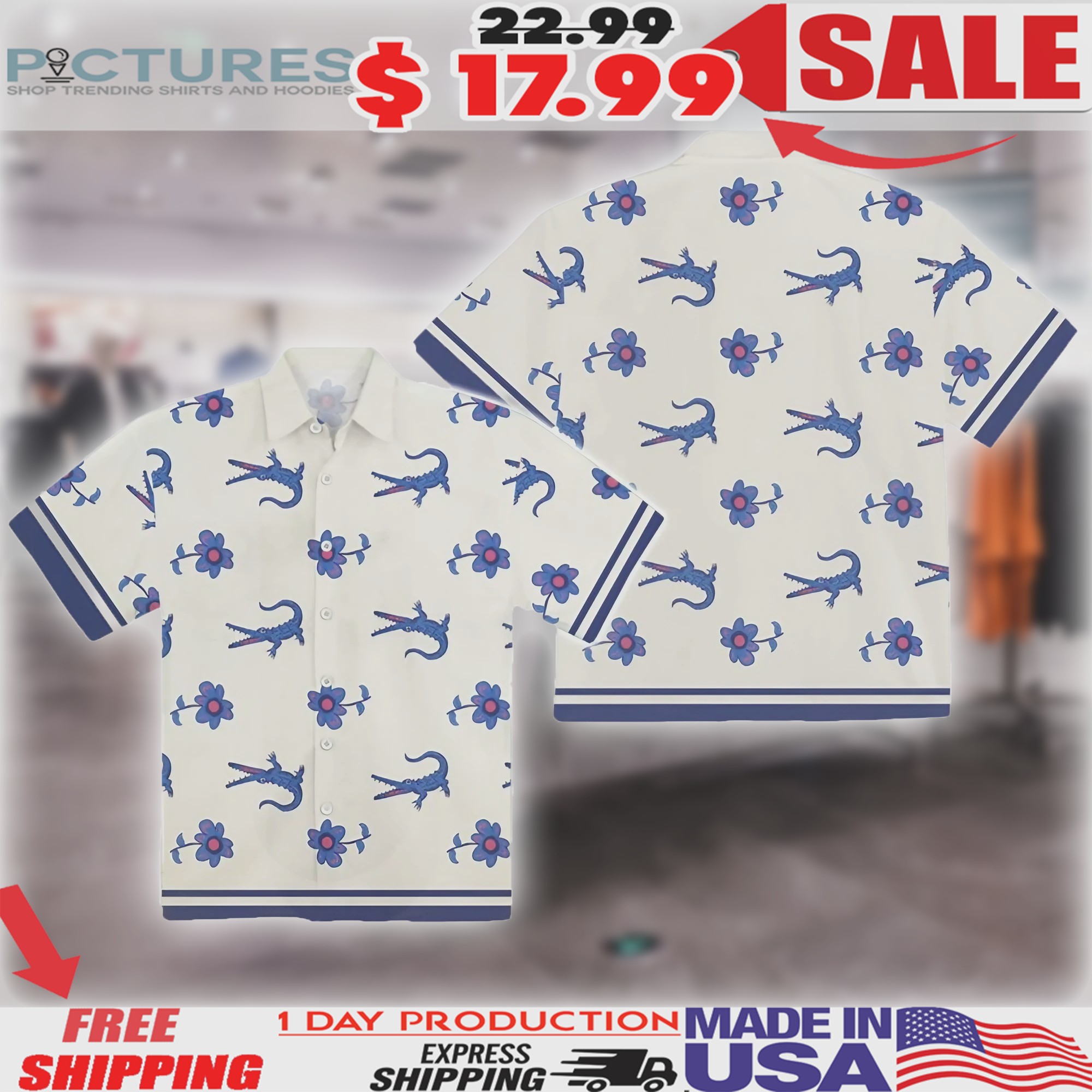 Lochlan Ratliff The White Lotus Crocodile Flower Shirt