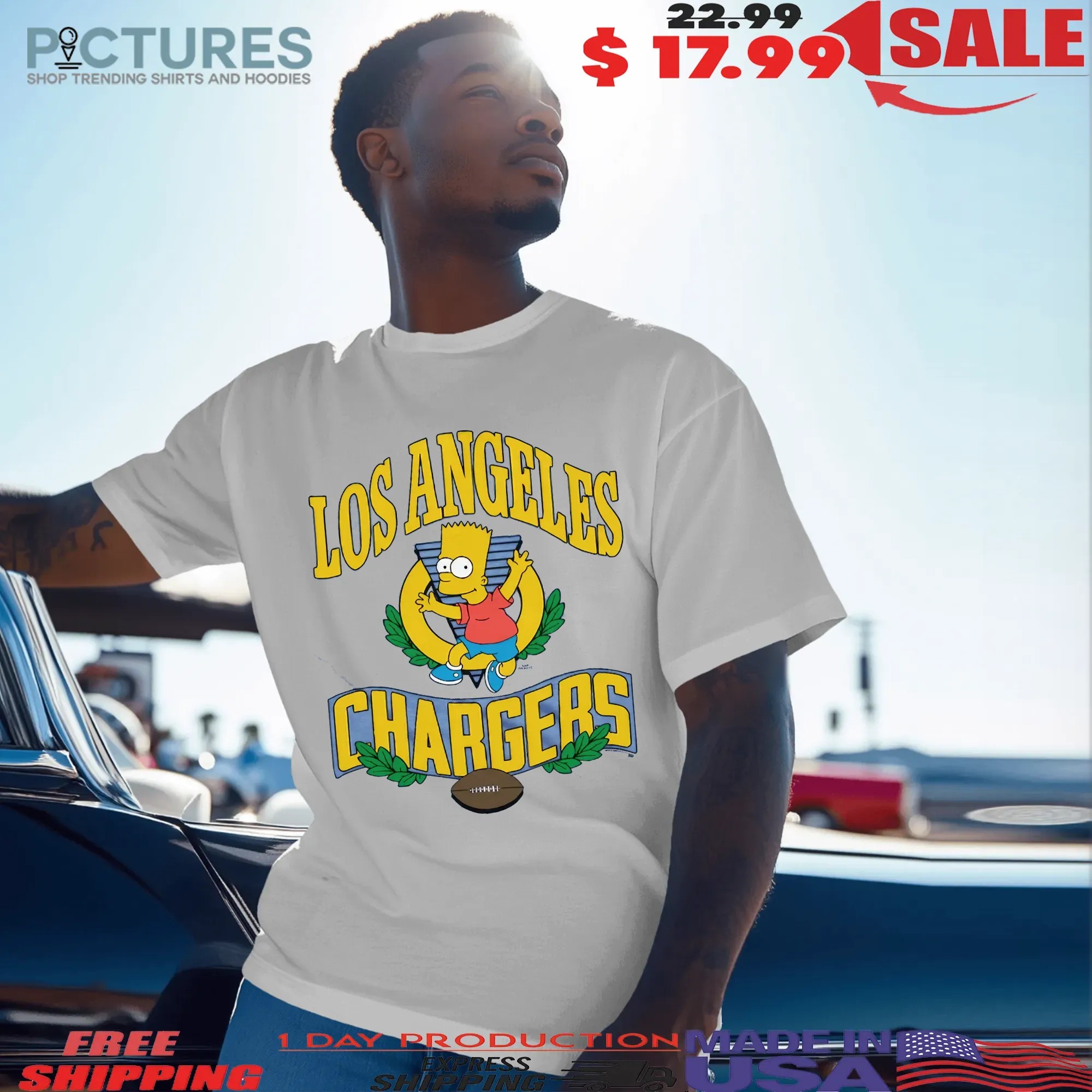 Los Angeles Chargers football The Simpsons Mashup T Shirt