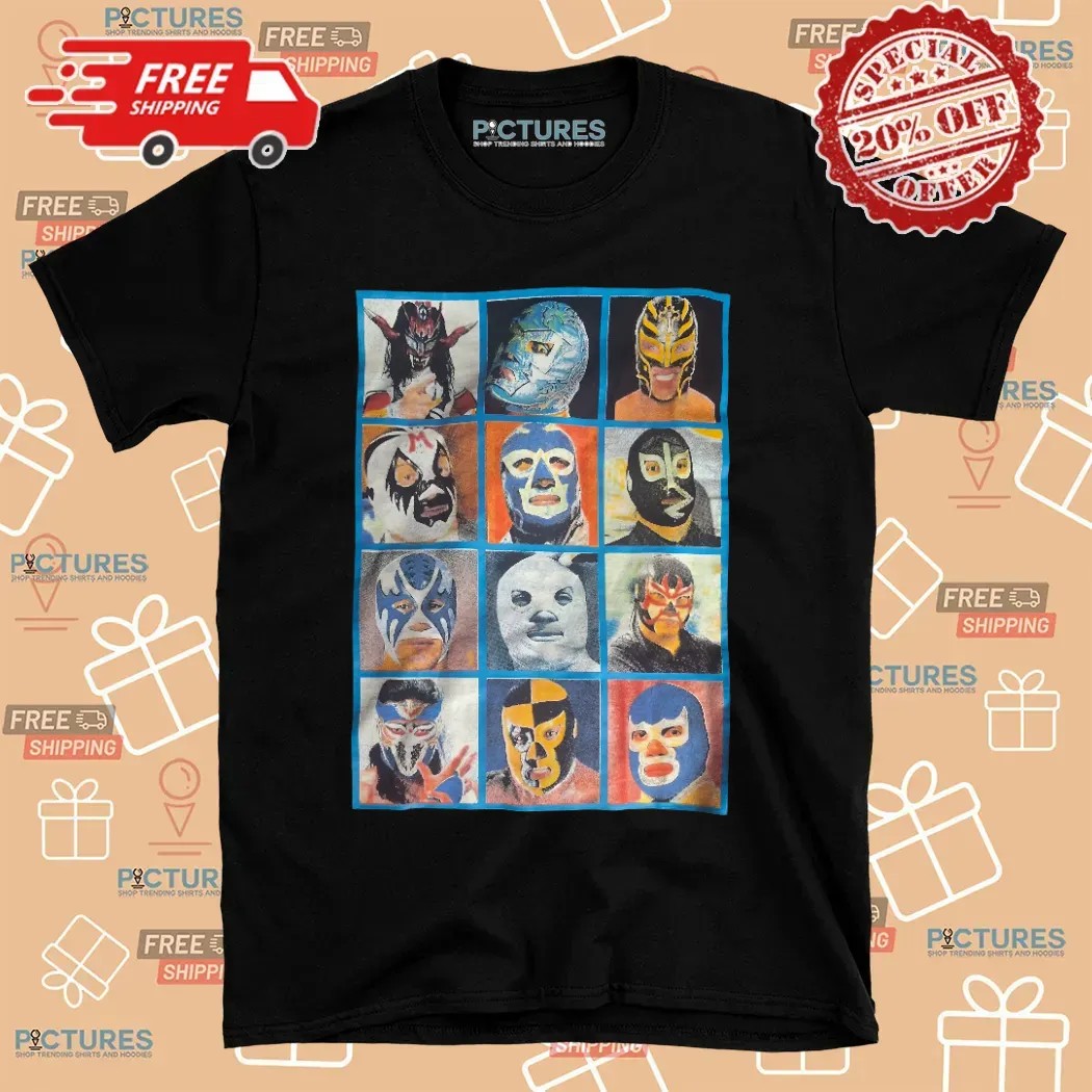 Lucha Libre Huracán Ramírez Legends Collage T Shirt