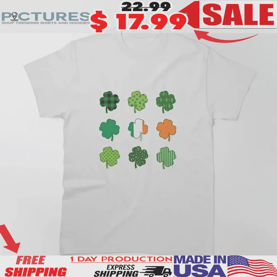 Lucky Four-Leaf Clover Pattern St Patrick's Day Shirt