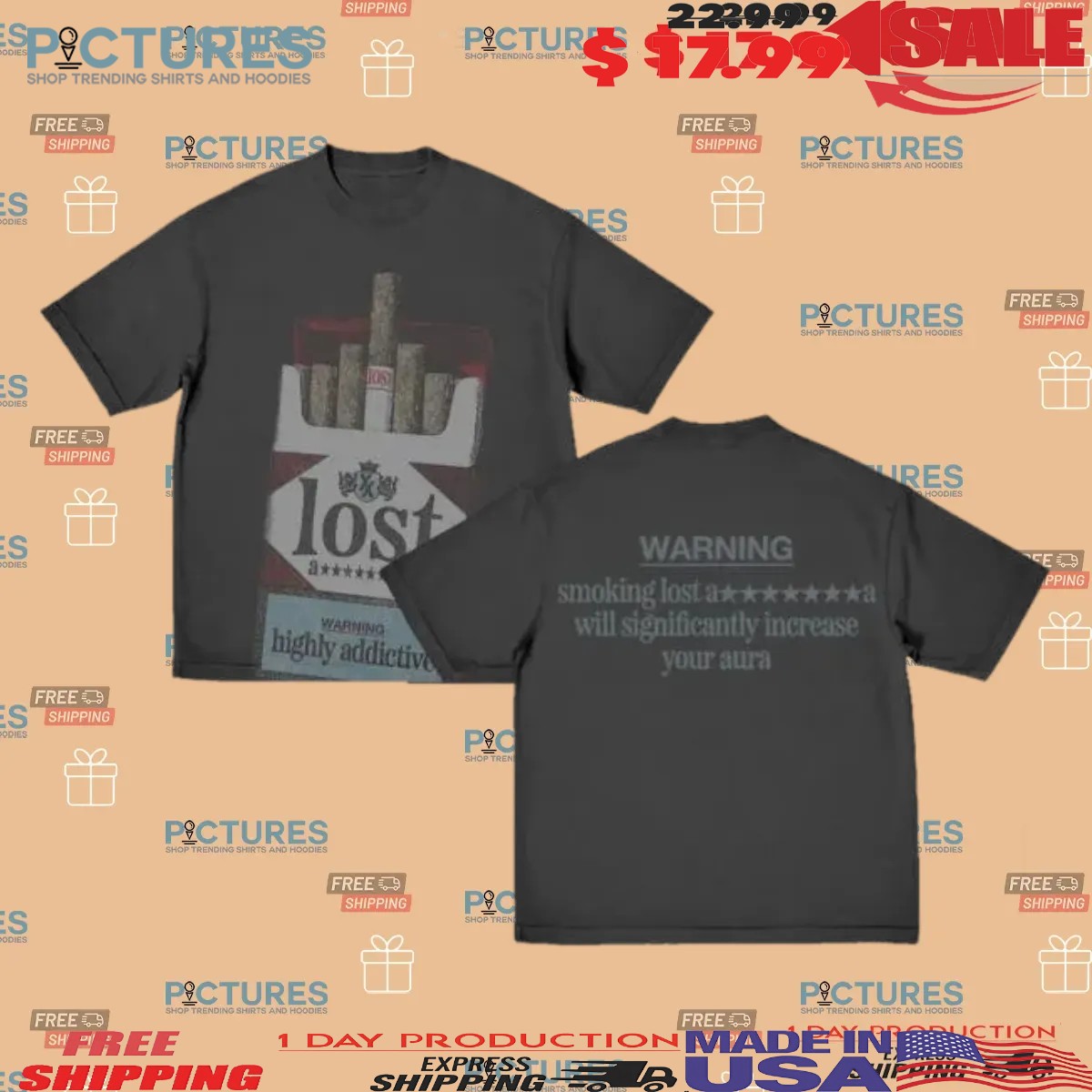 Machine Gun Kelly Mgk Lost Cigarette Warning Highly Addictive Smoking Will Increase Your Aura T Shirt