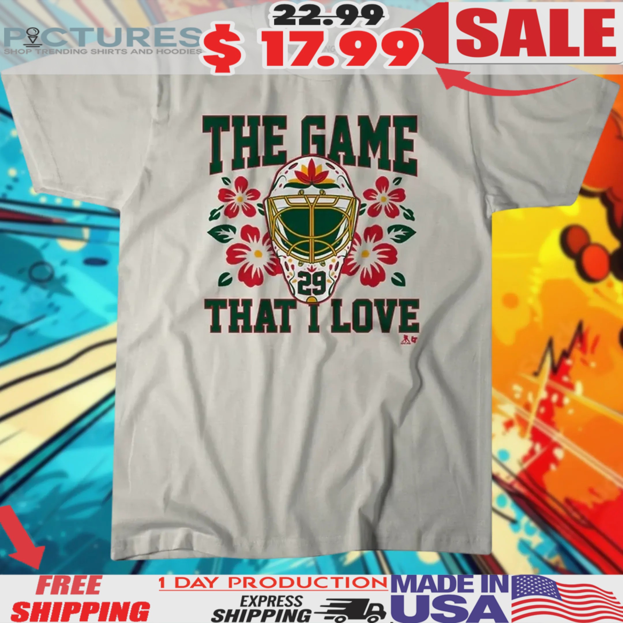 Marc-Andre Fleury The Game That I Love Helmet Shirt