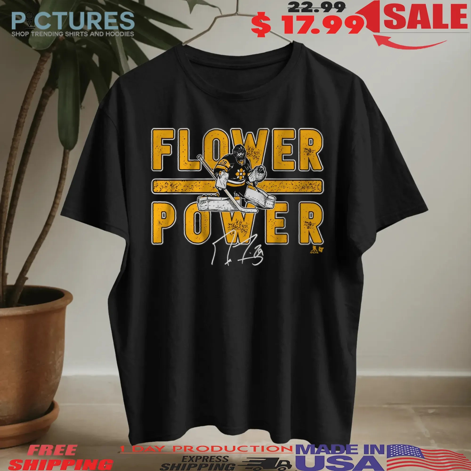 Marc-andré Fleury Flower Power Pittsburgh Signature T Shirt