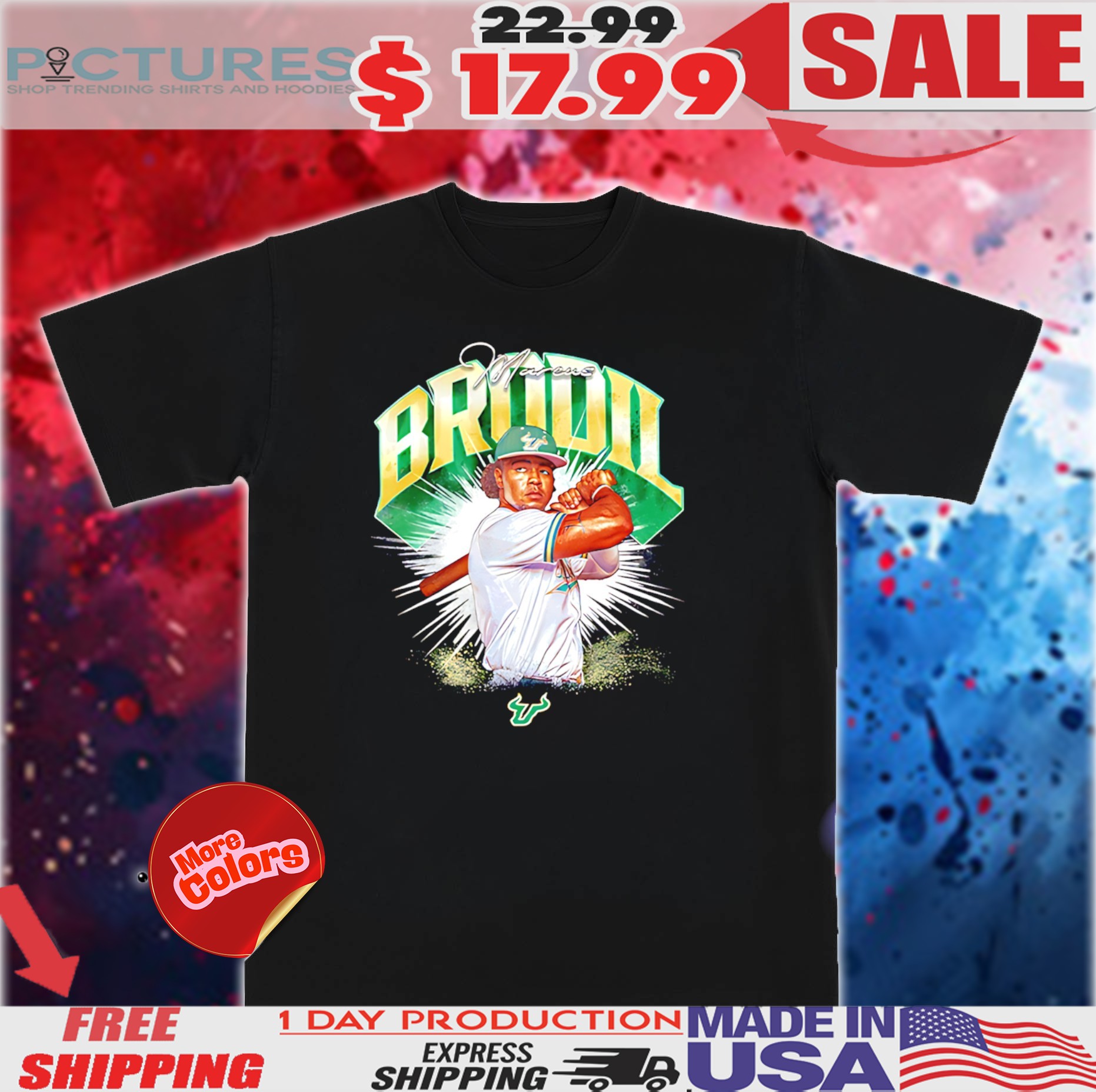 Marcus Brodil Usf Baseball Player Collage Shirt