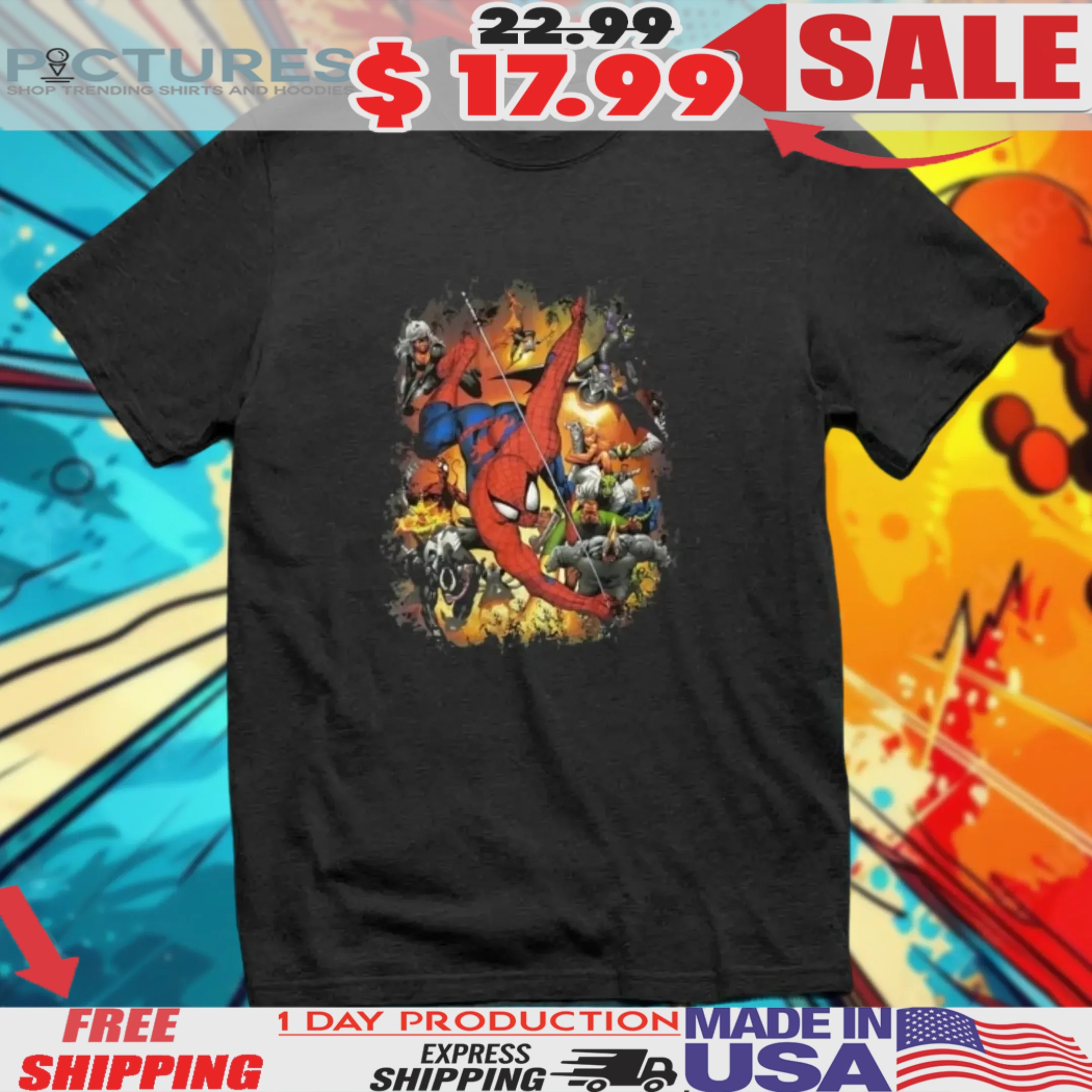 Marvel Spider Man Full Multi Thermal Shirt