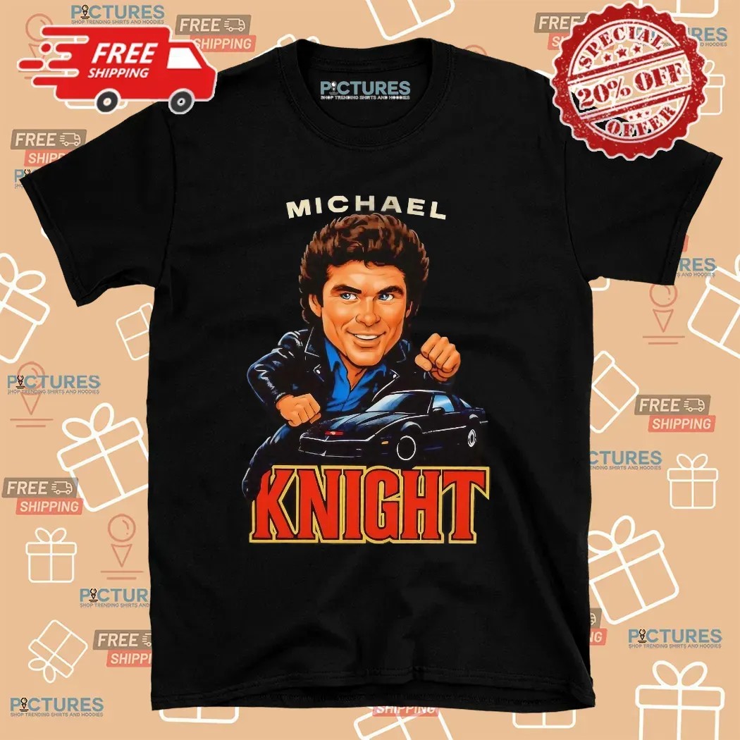Michael Knight Knight Rider Caricature T Shirt