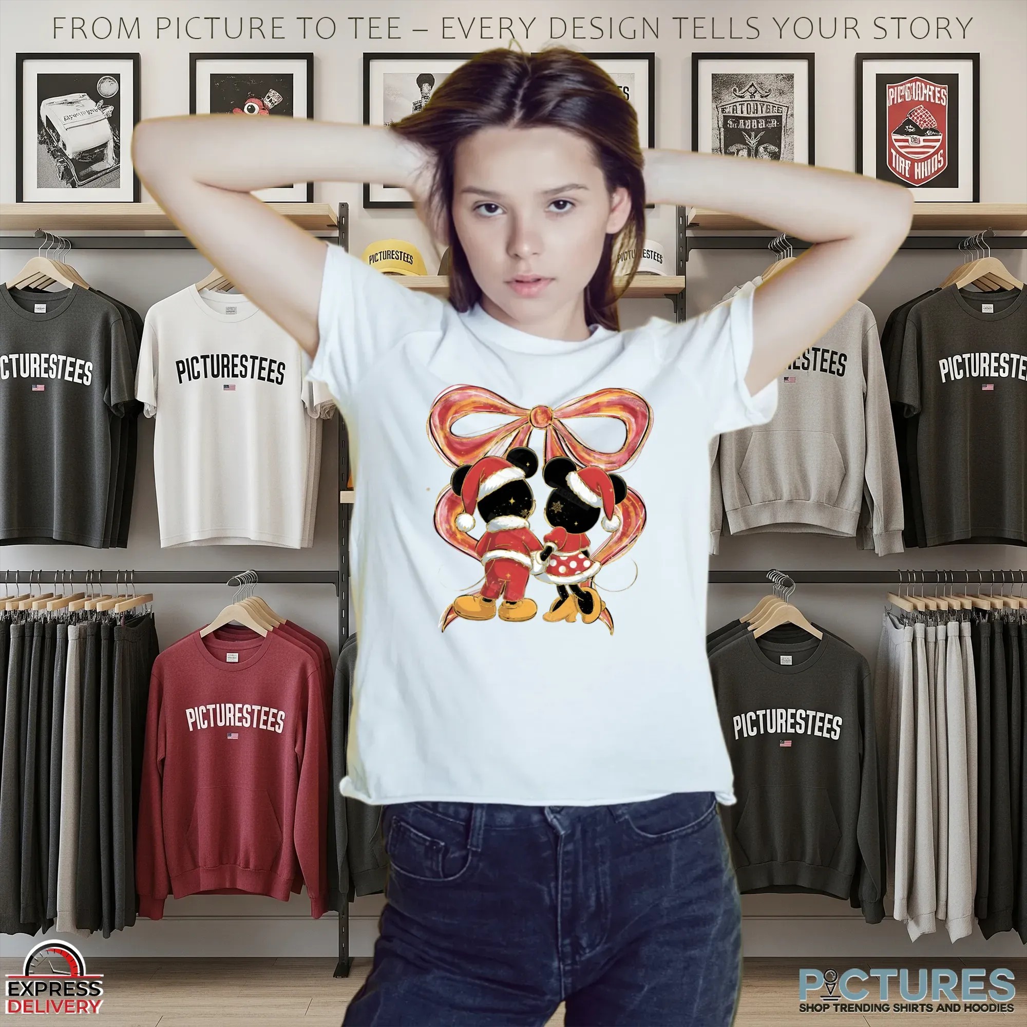 Mickey và Minnie Mouse Christmas Vibe T Shirt