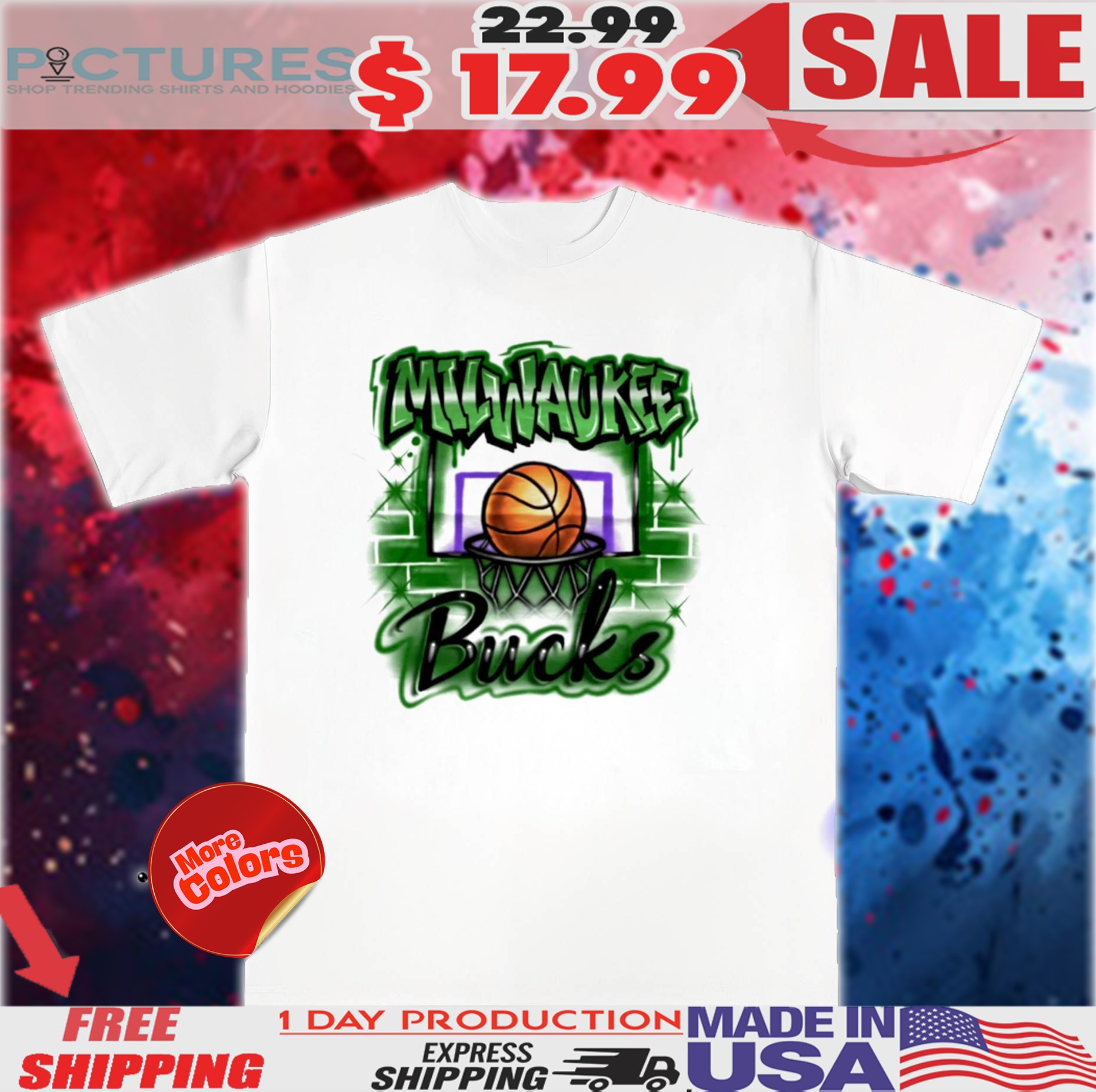 Milwaukee Bucks Basketball Wall Paint Shirt 1 Milwaukee Bucks Basketball Wall Paint Shirt