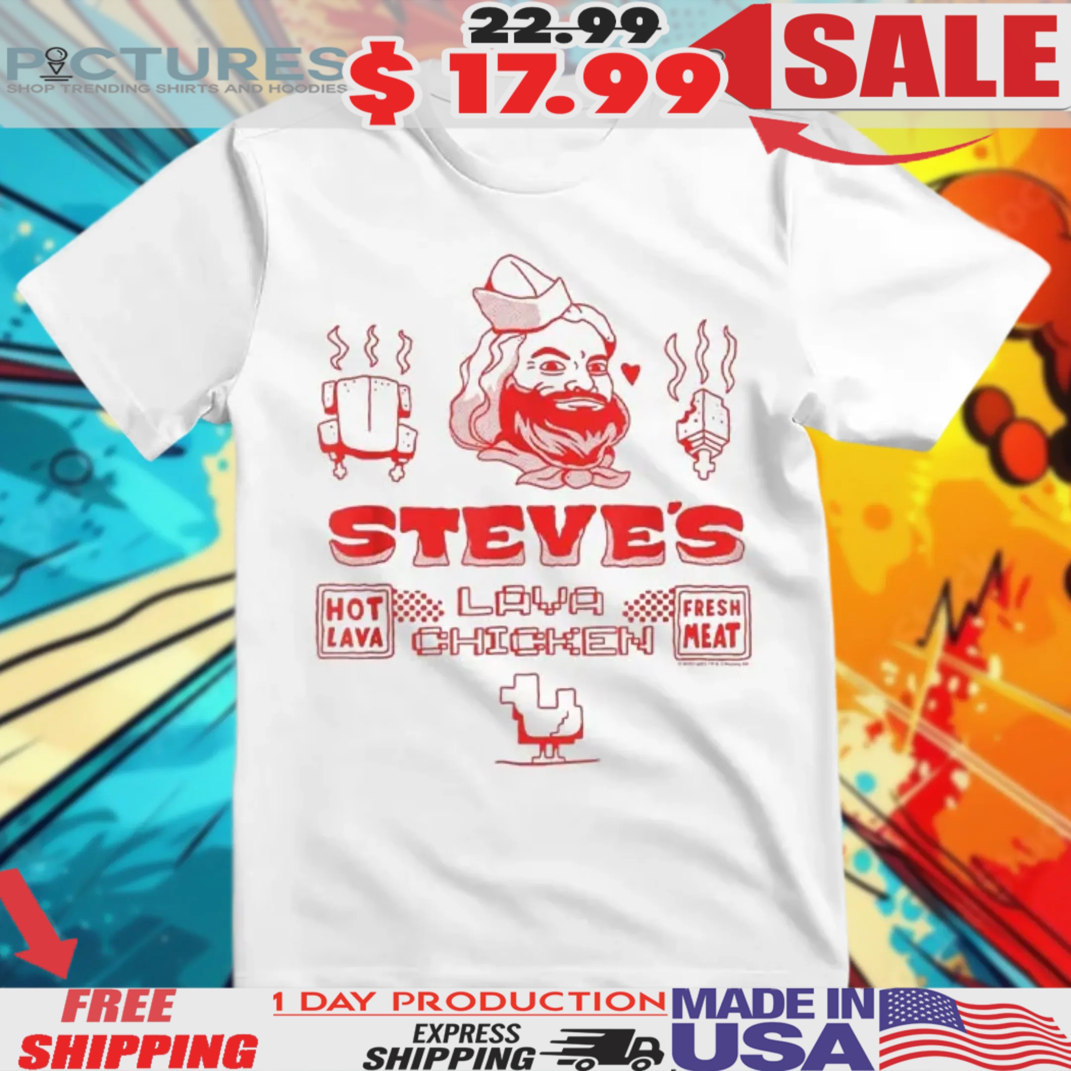 Minecraft Movie Steves Lava Chicken Restaurant Shirt