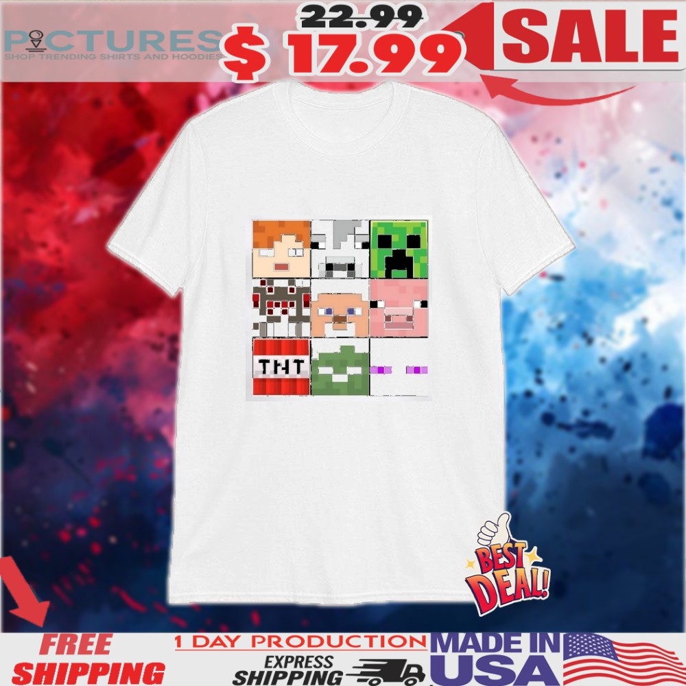 Minecraft Steve Mob Heads Shirt
