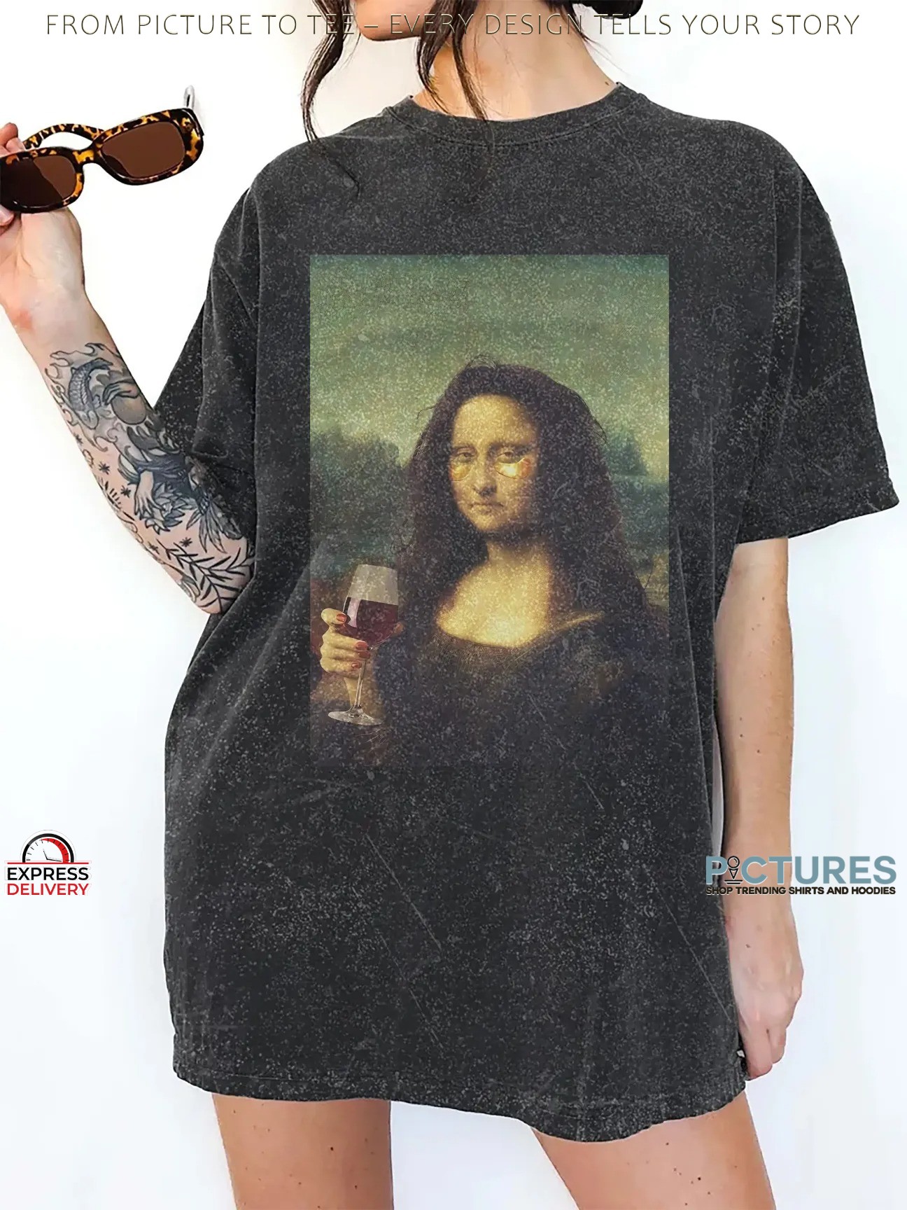 Mona Lisa Drinking Wine Grunge Art Fashion T Shirt 1 Mona Lisa Drinking Wine Grunge Art Fashion T Shirt