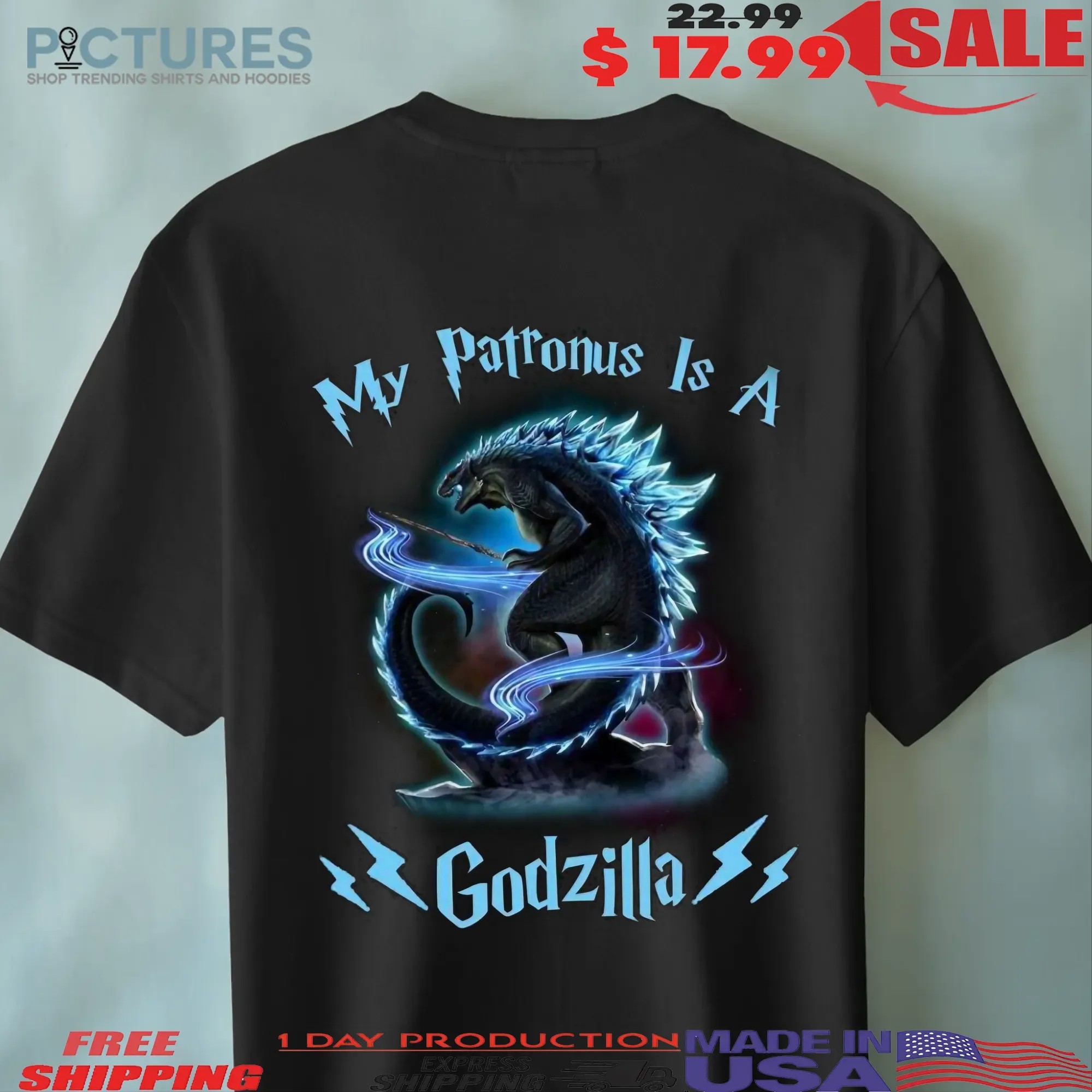 My Patronus Is A Godzilla Harry Potter T Shirt