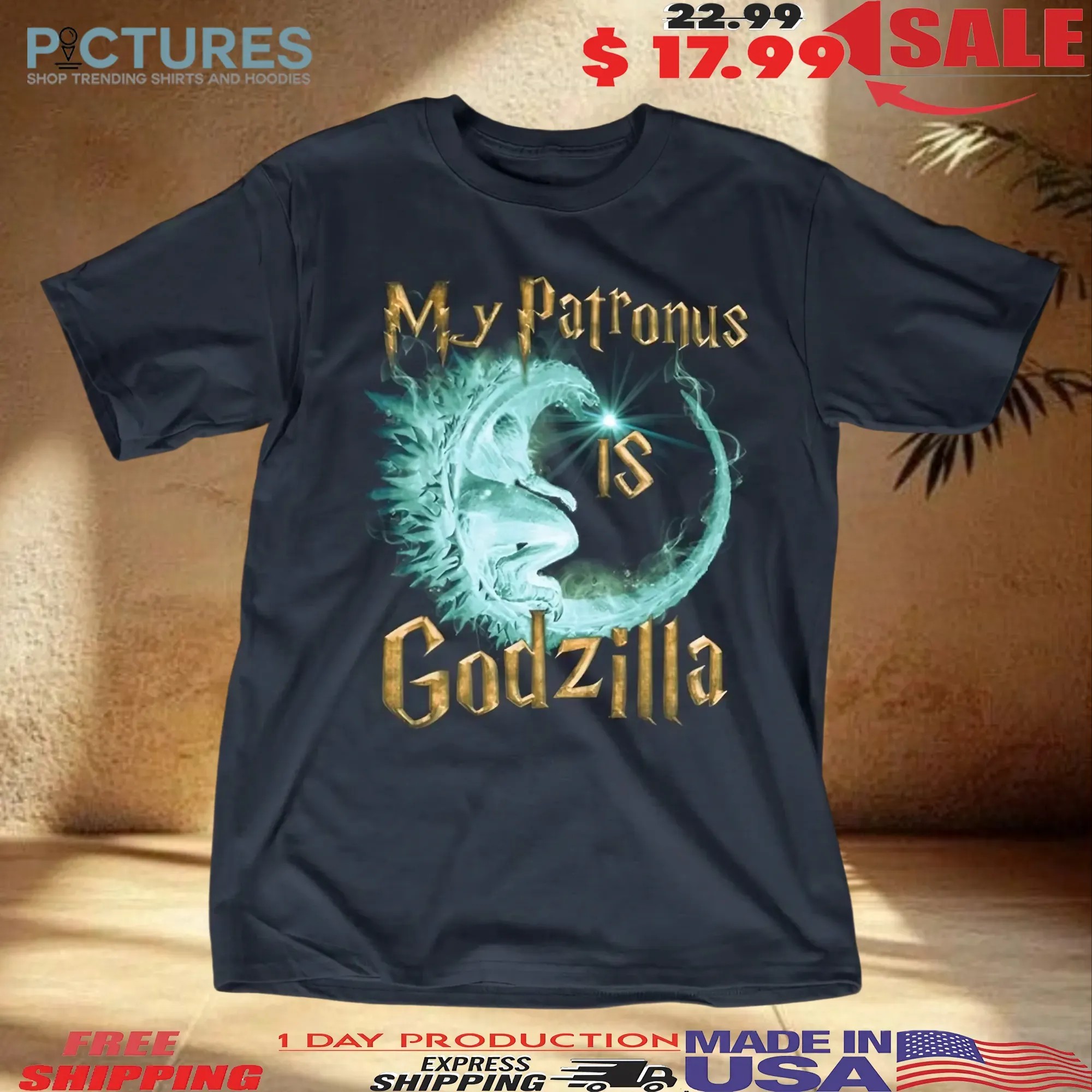 My Patronus Is Godzilla Harry Potter Mashup T Shirt