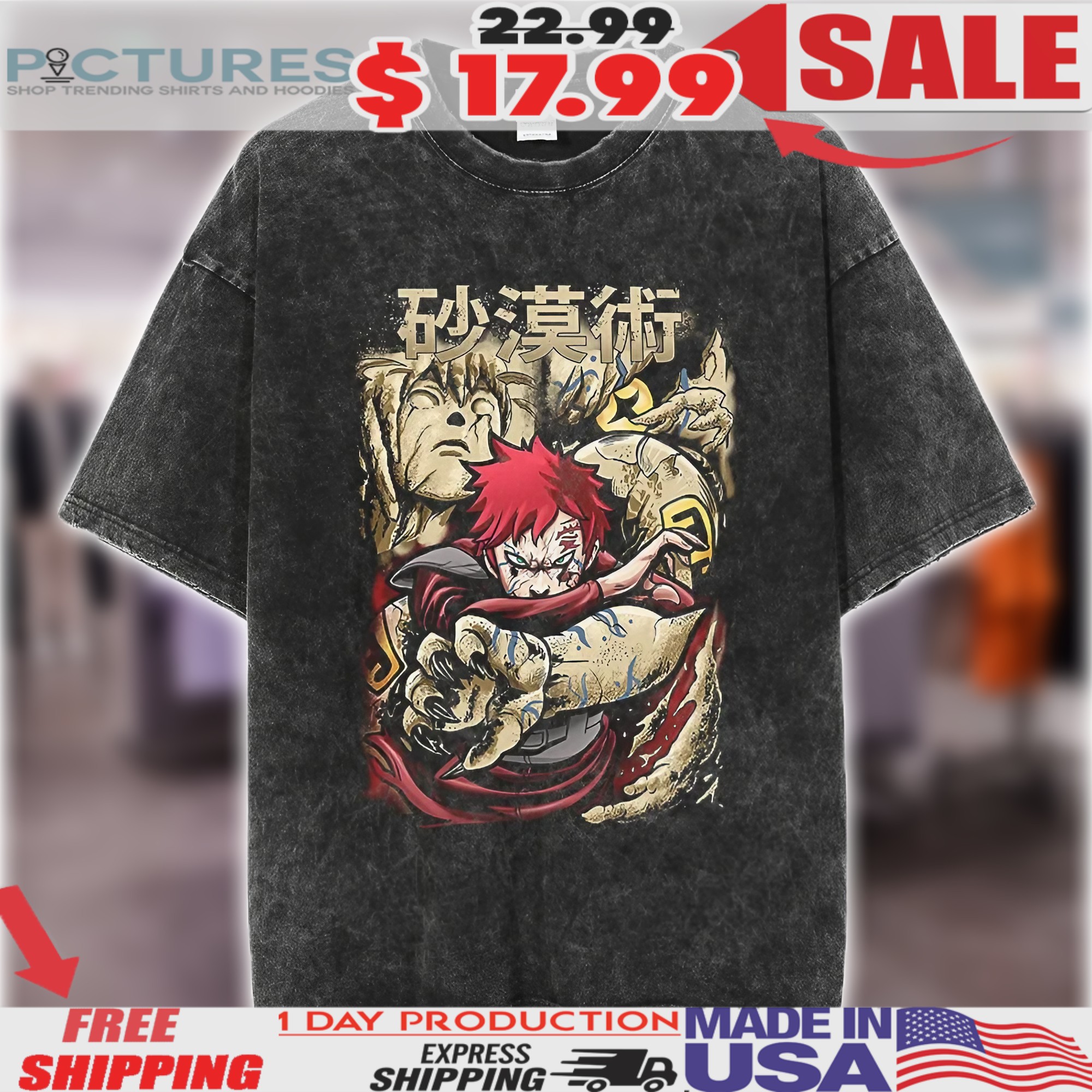 Naruto Gaara of the Desert Anime Shirt