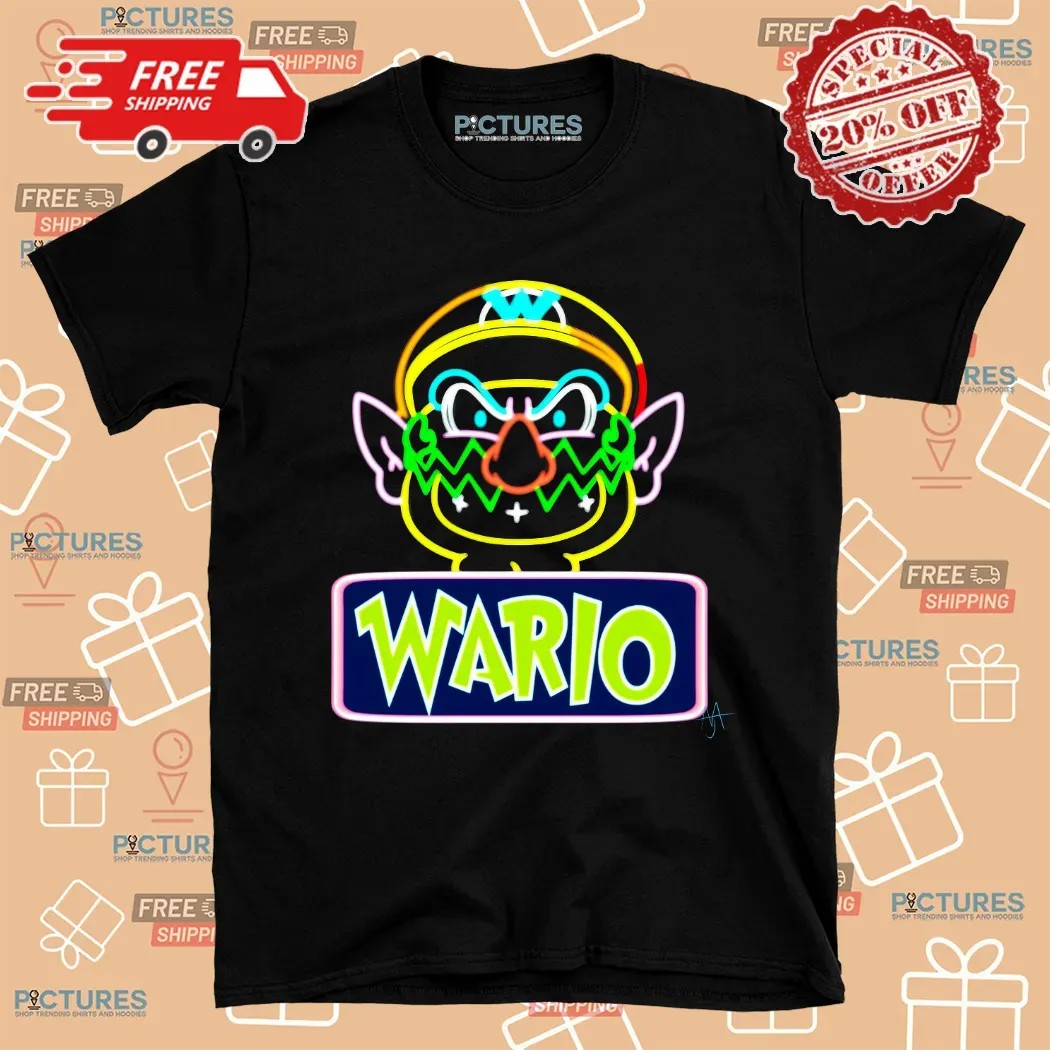 Neon Wario Super Mario Shirt