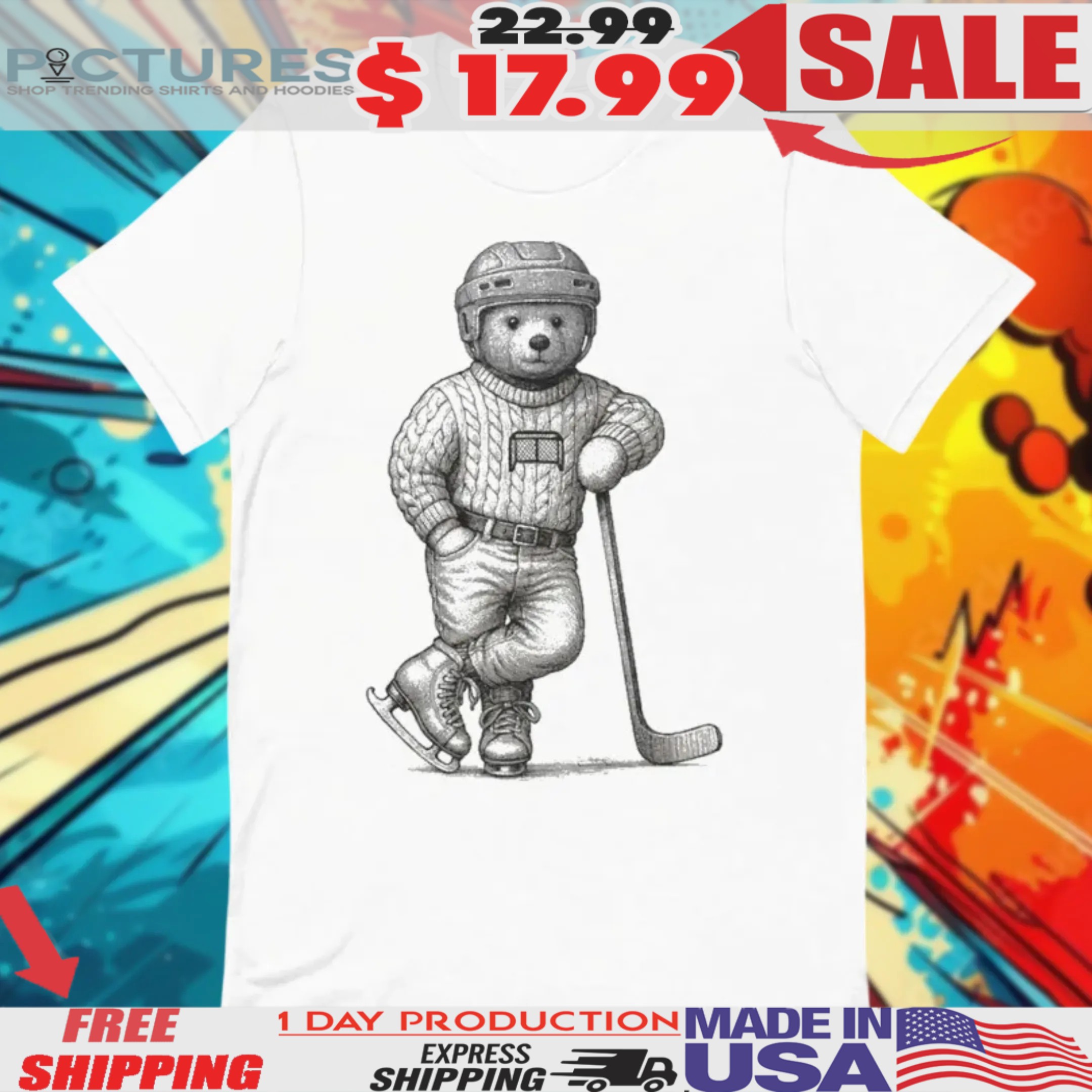 Netters Bear Hockey Shirt