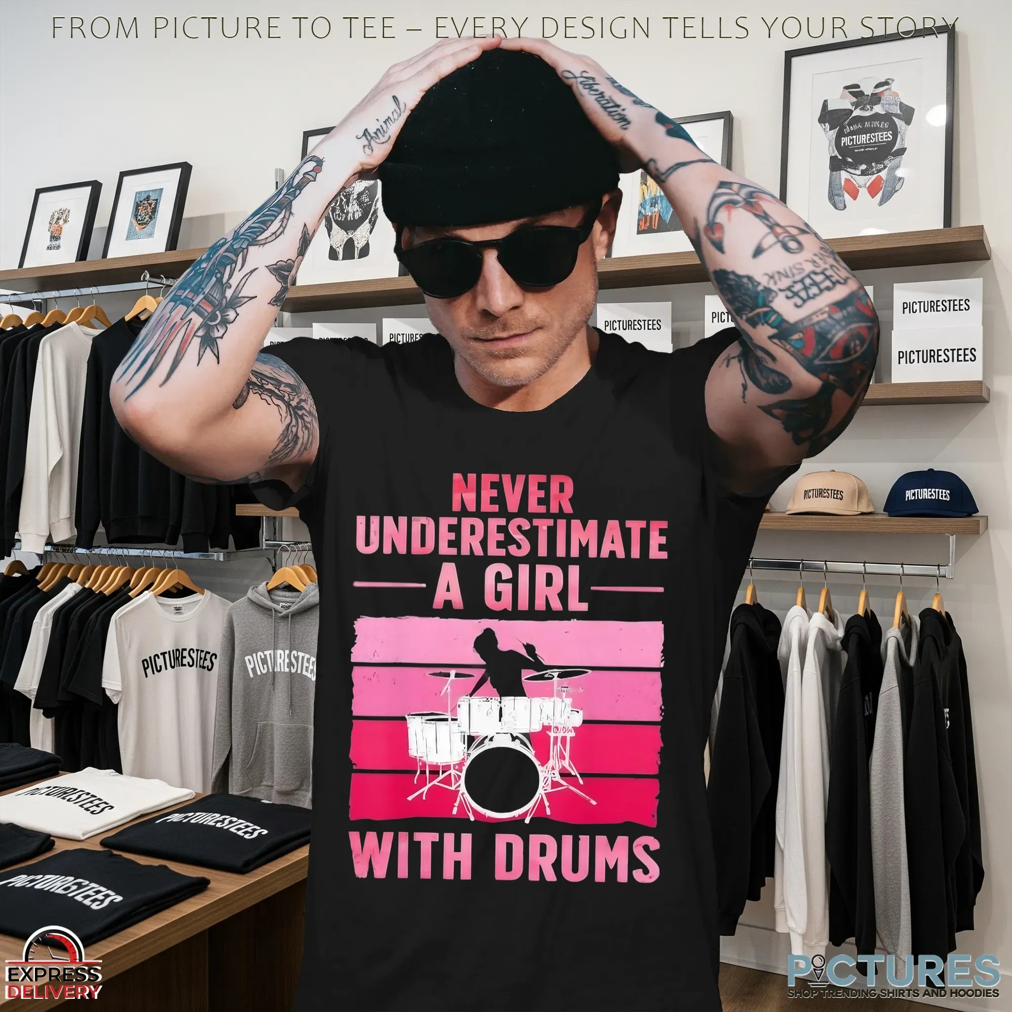 Never Underestimate A Girl With Drums T Shirt 9 Never Underestimate A Girl With Drums T Shirt