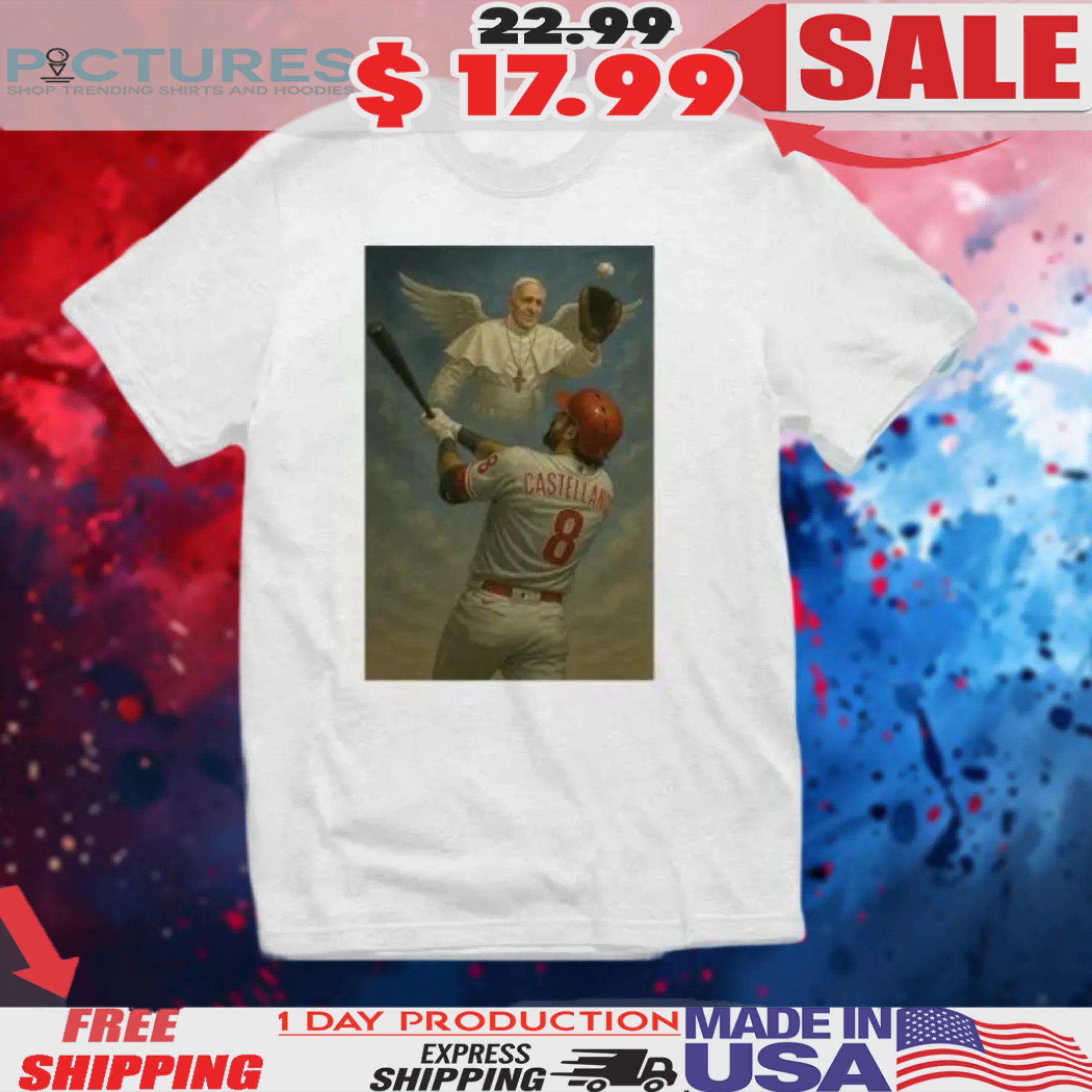 Nick Castellanos Pope Francis Home Run Shirt