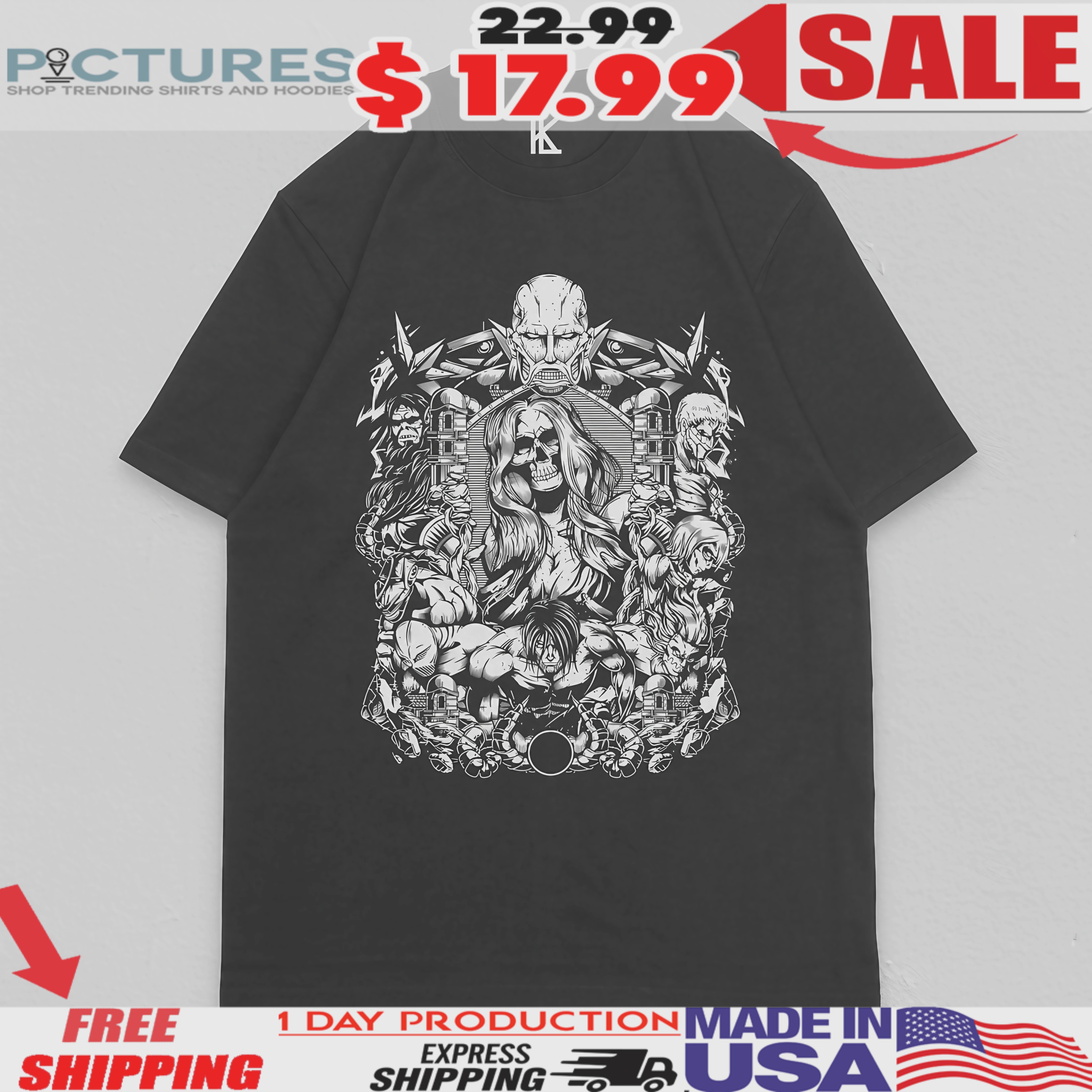 Nine Titans V2 Attack On Titan Anime Shirt