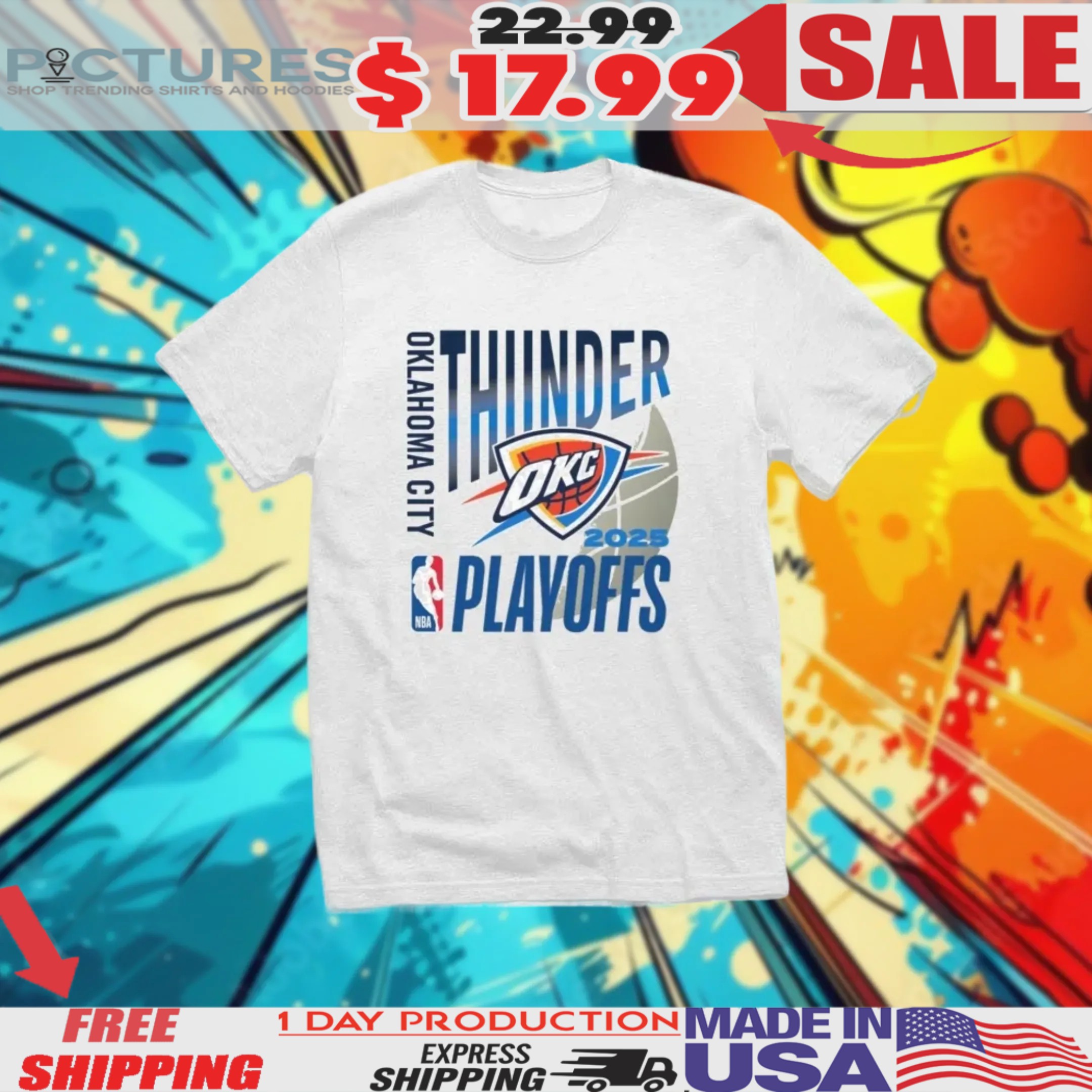 Okc Thunder Basketball 2025 Playoffs Shirt