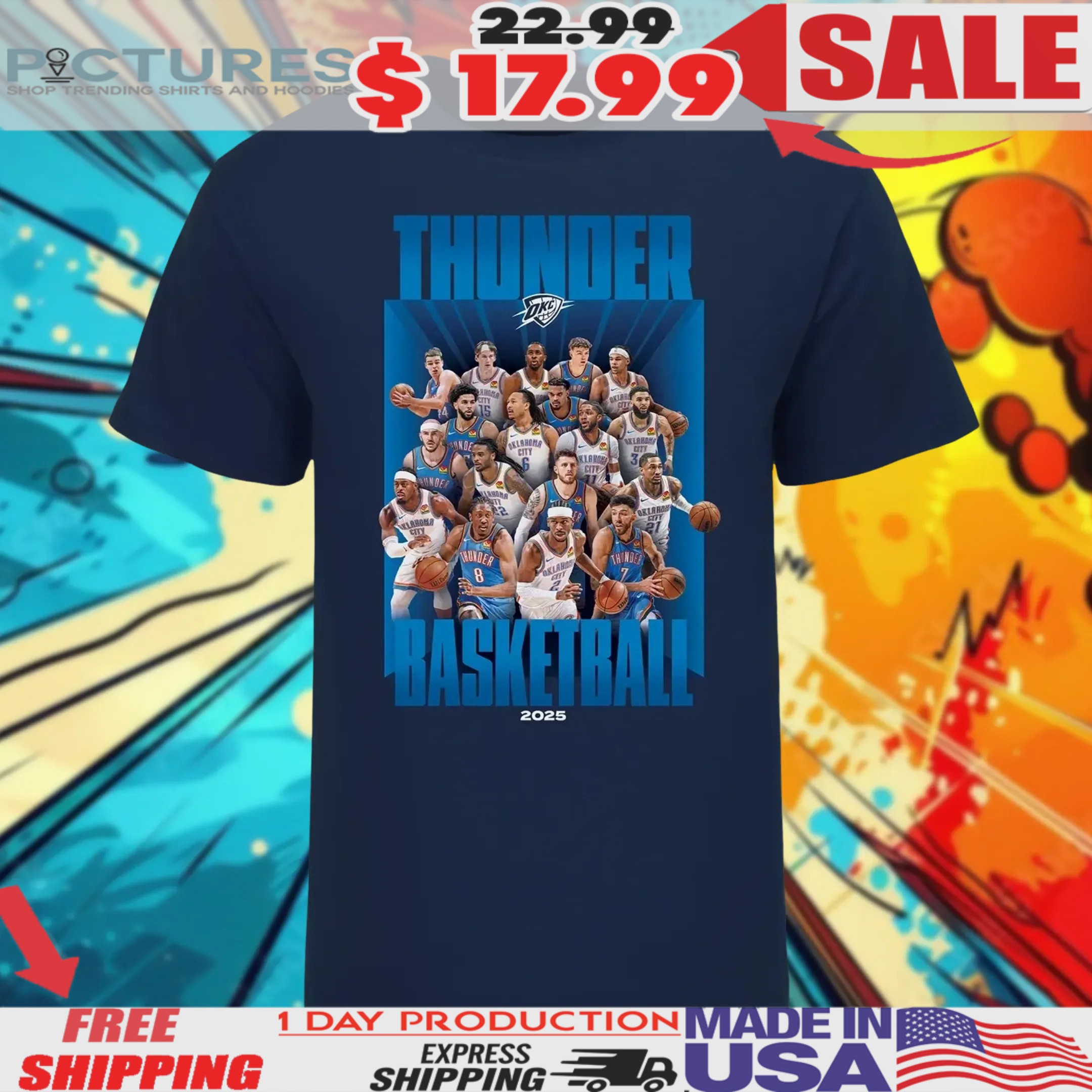 Oklahoma City Okc Thunder Basketball 2025 Shirt